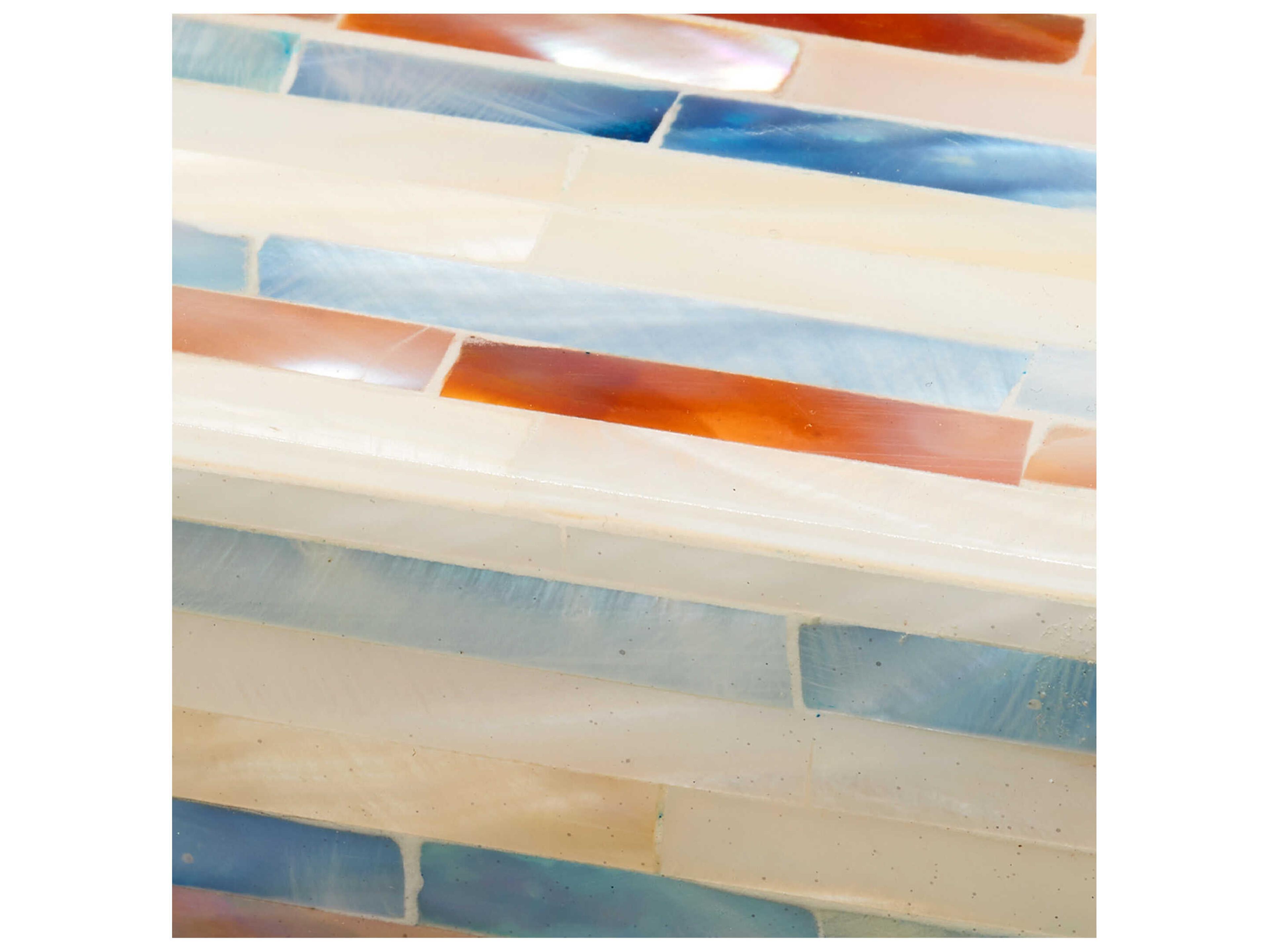 Jamie Young Roosevelt Mother of Pearl Blue Decorative Box