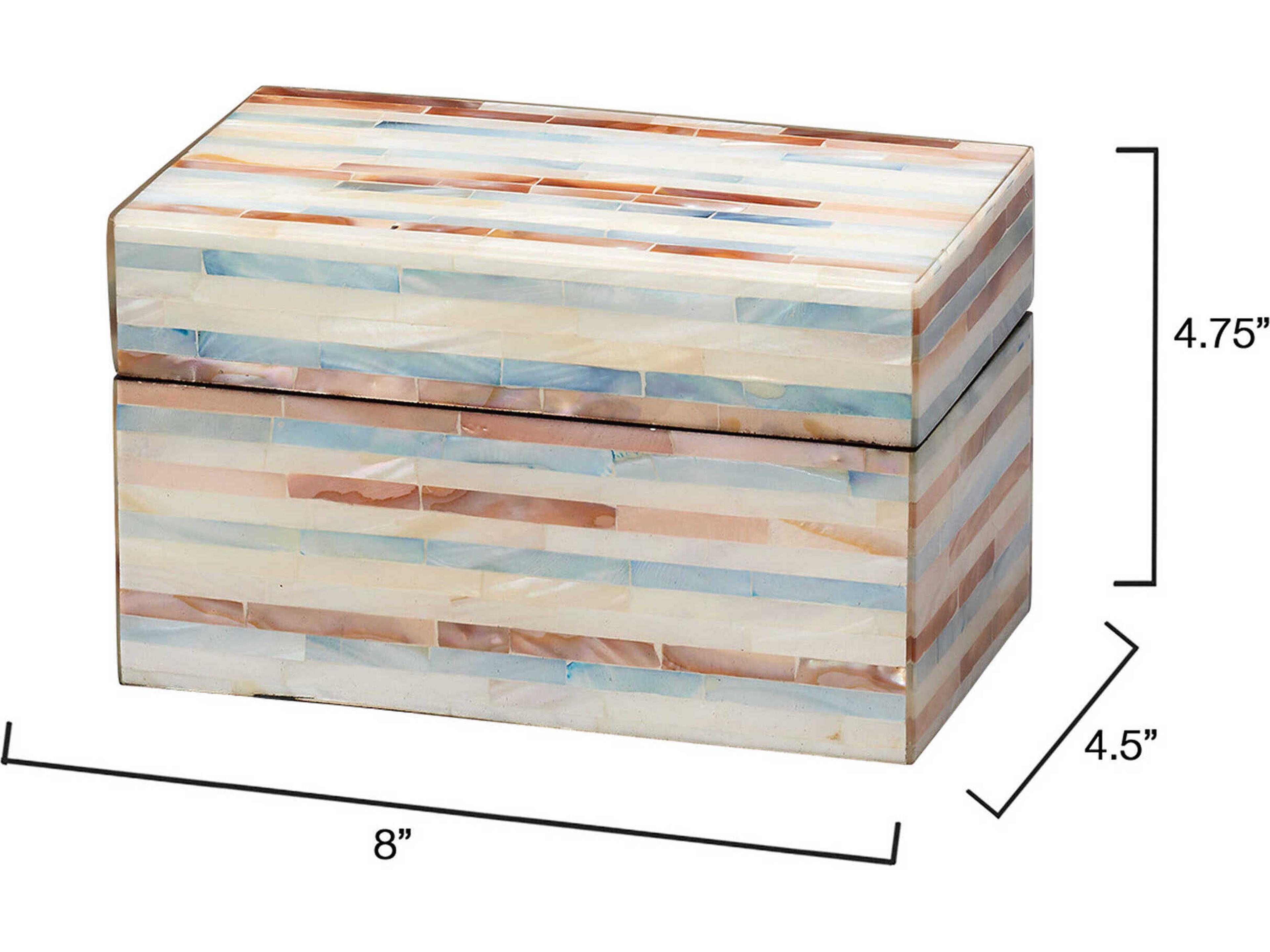 Jamie Young Roosevelt Mother of Pearl Blue Decorative Box