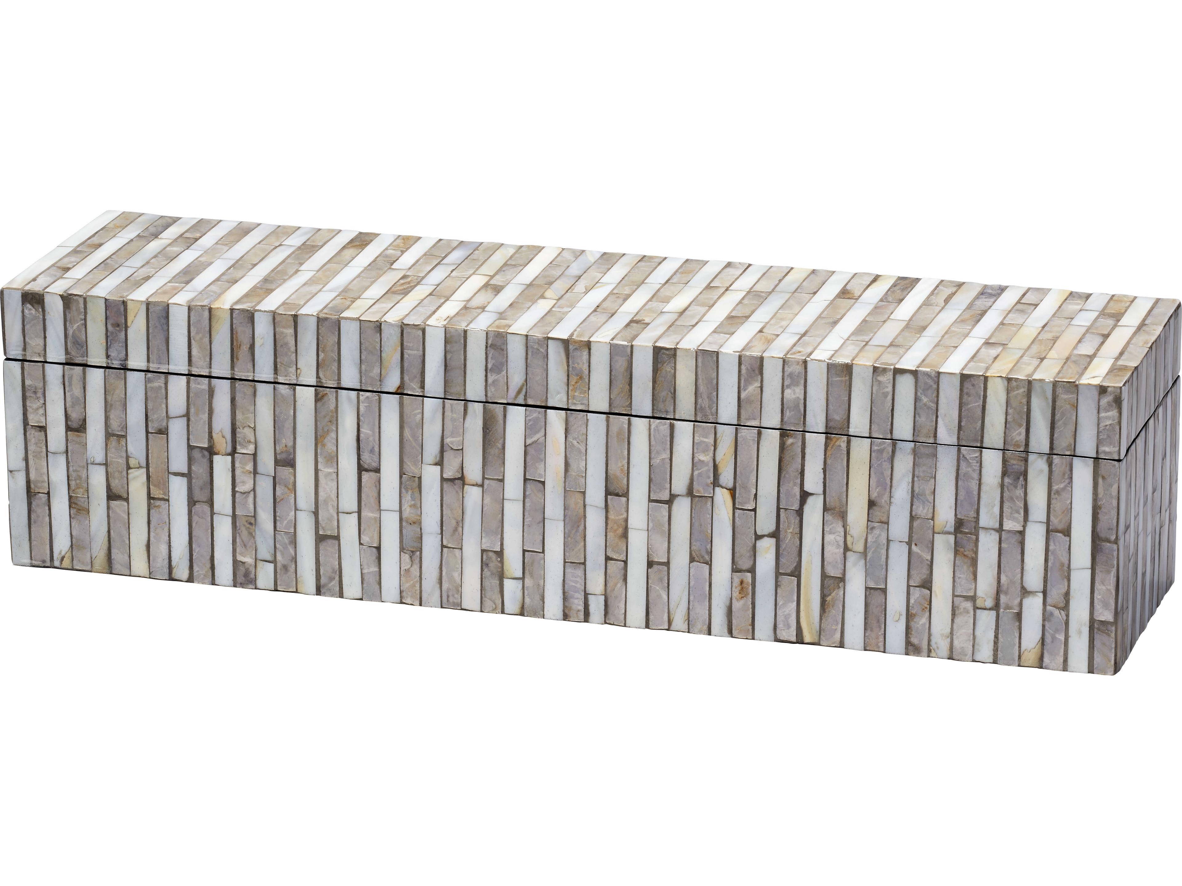 Jamie Young Roosevelt Mother of Pearl Grey Decorative Box