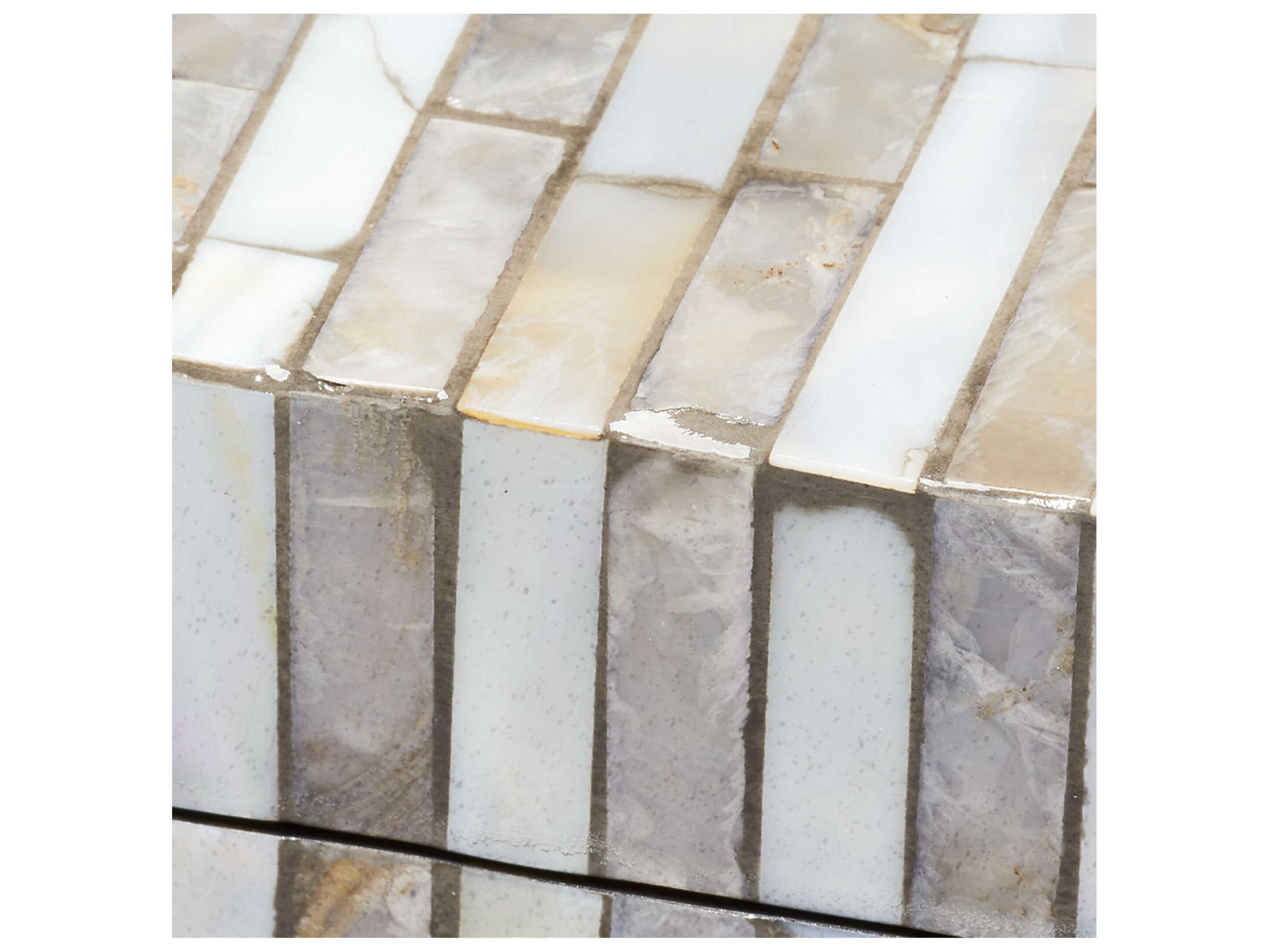 Jamie Young Roosevelt Mother of Pearl Grey Decorative Box