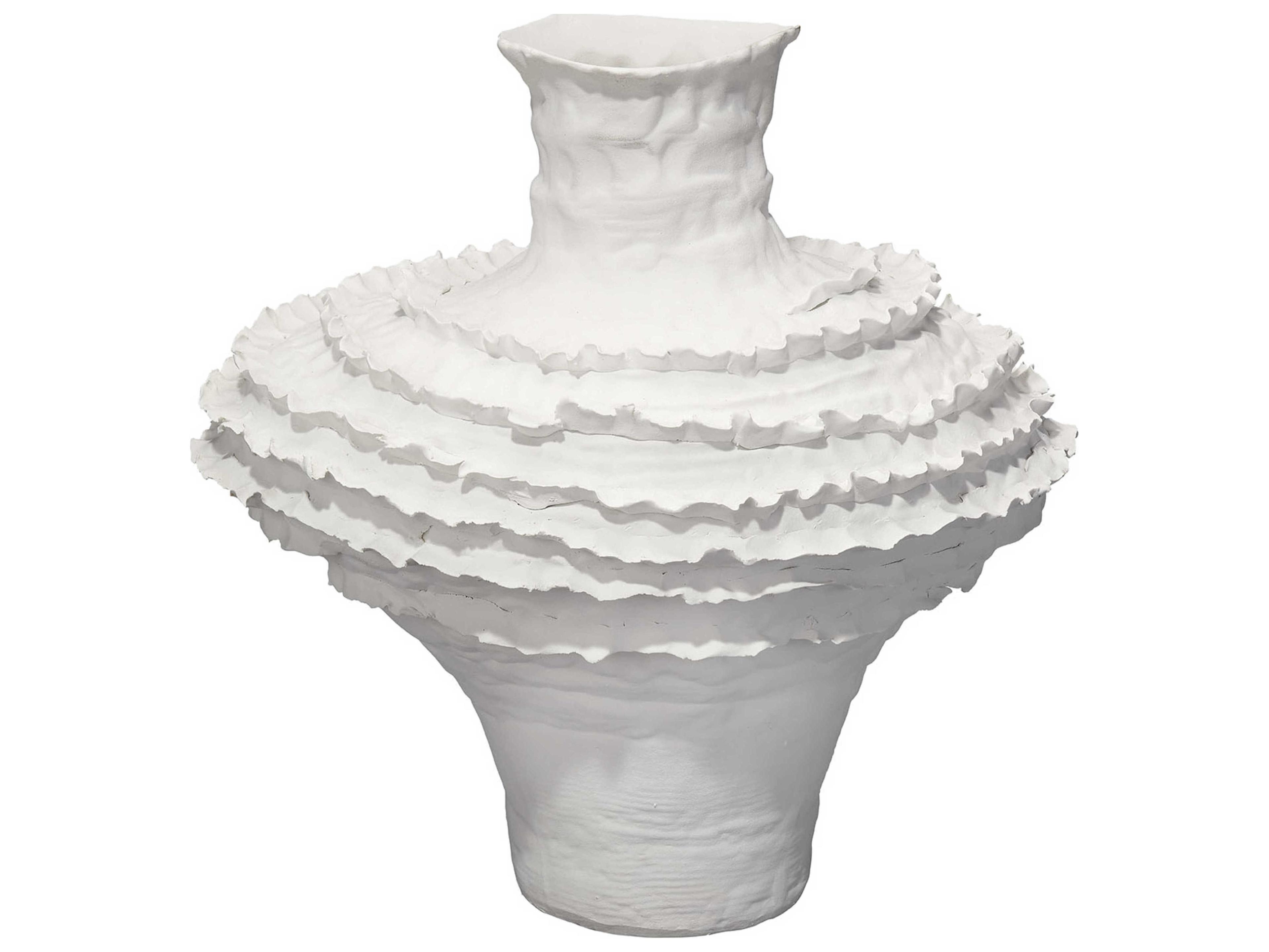 Ruffle White Vase
