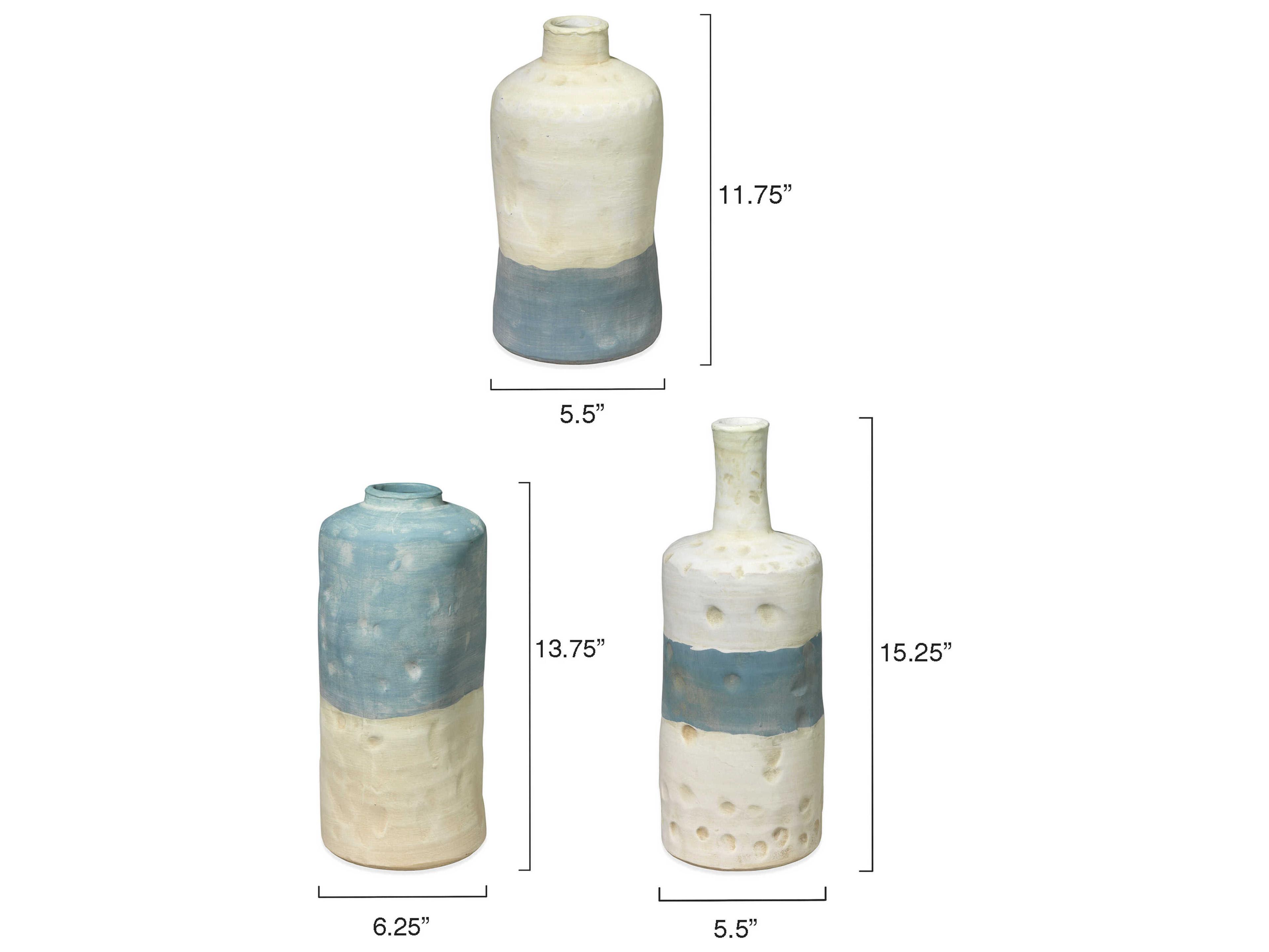 Jamie Young Blue / White Vessels Set of 3