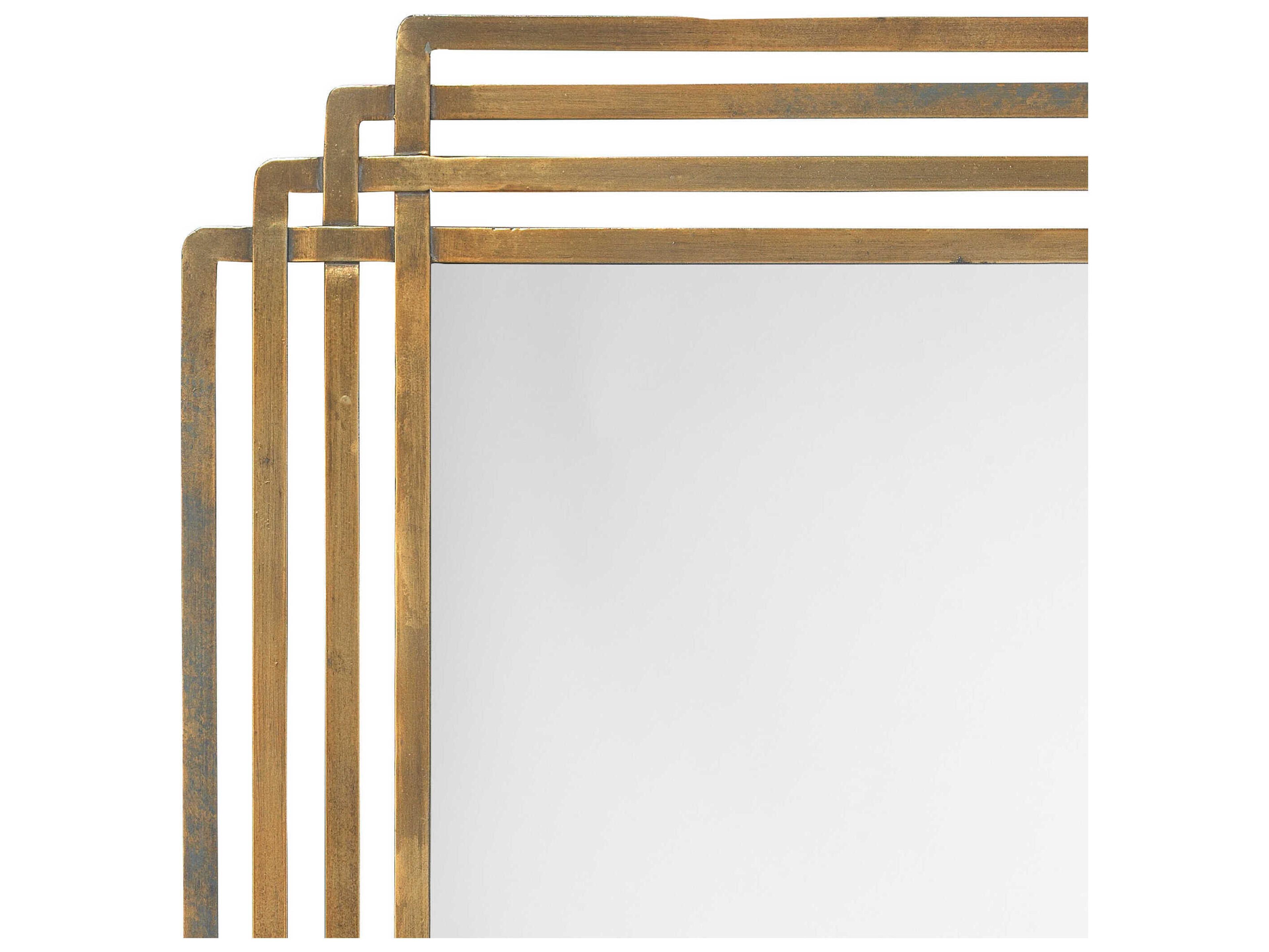 Jamie Young Serai Antique Brass Rectangular Wall Mirror