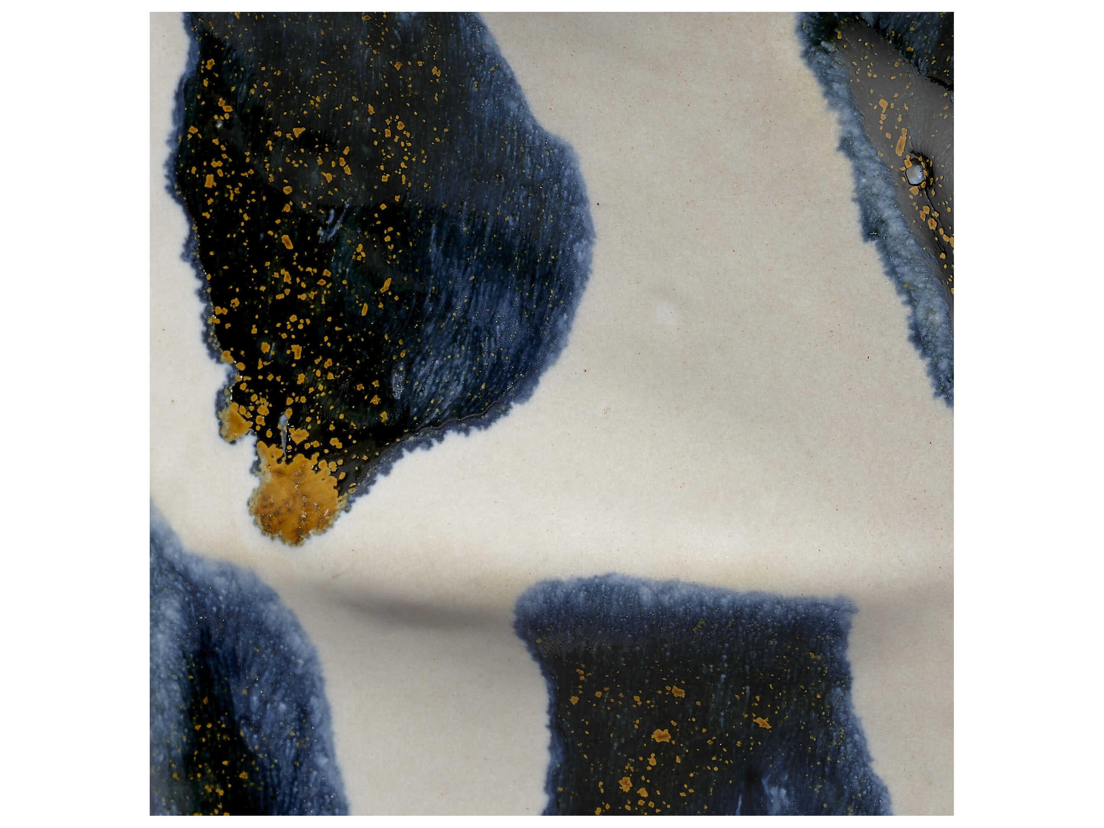 Jamie Young Seurat Reactive Blue Glaze Vase