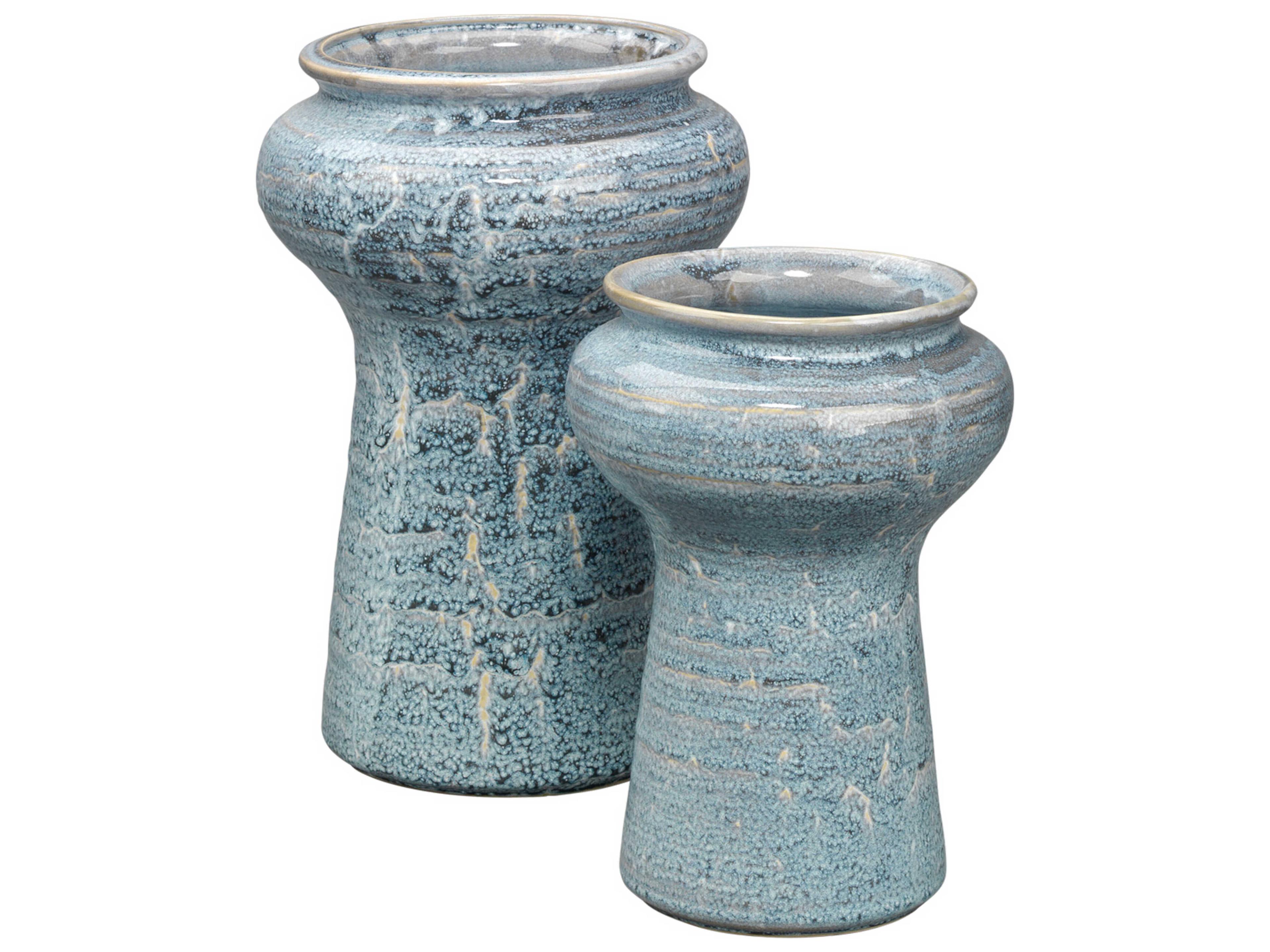 Jamie Young Blue Reactive Glaze Vase