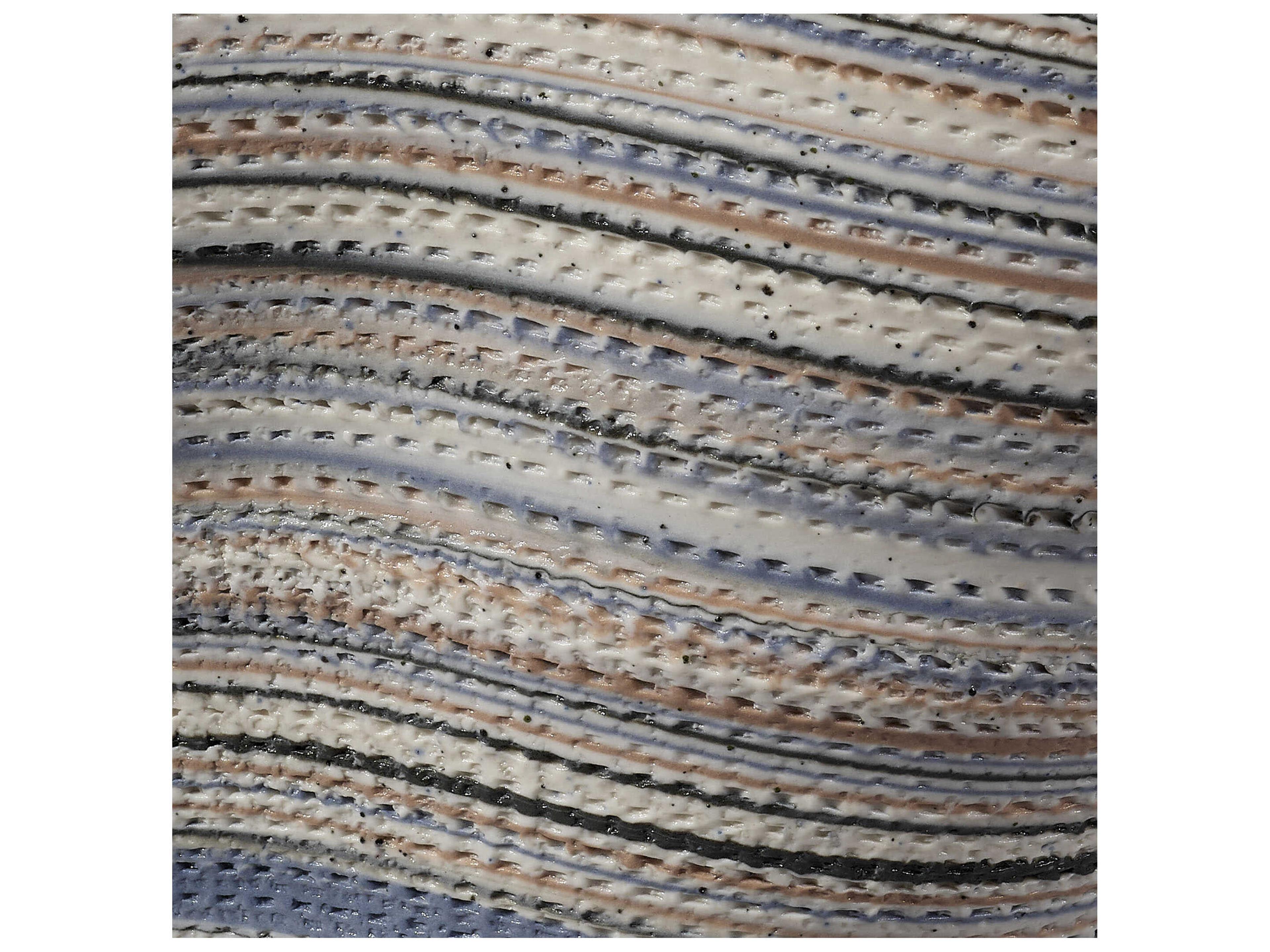 Jamie Young Splayed Textured Matte White Blue Vase