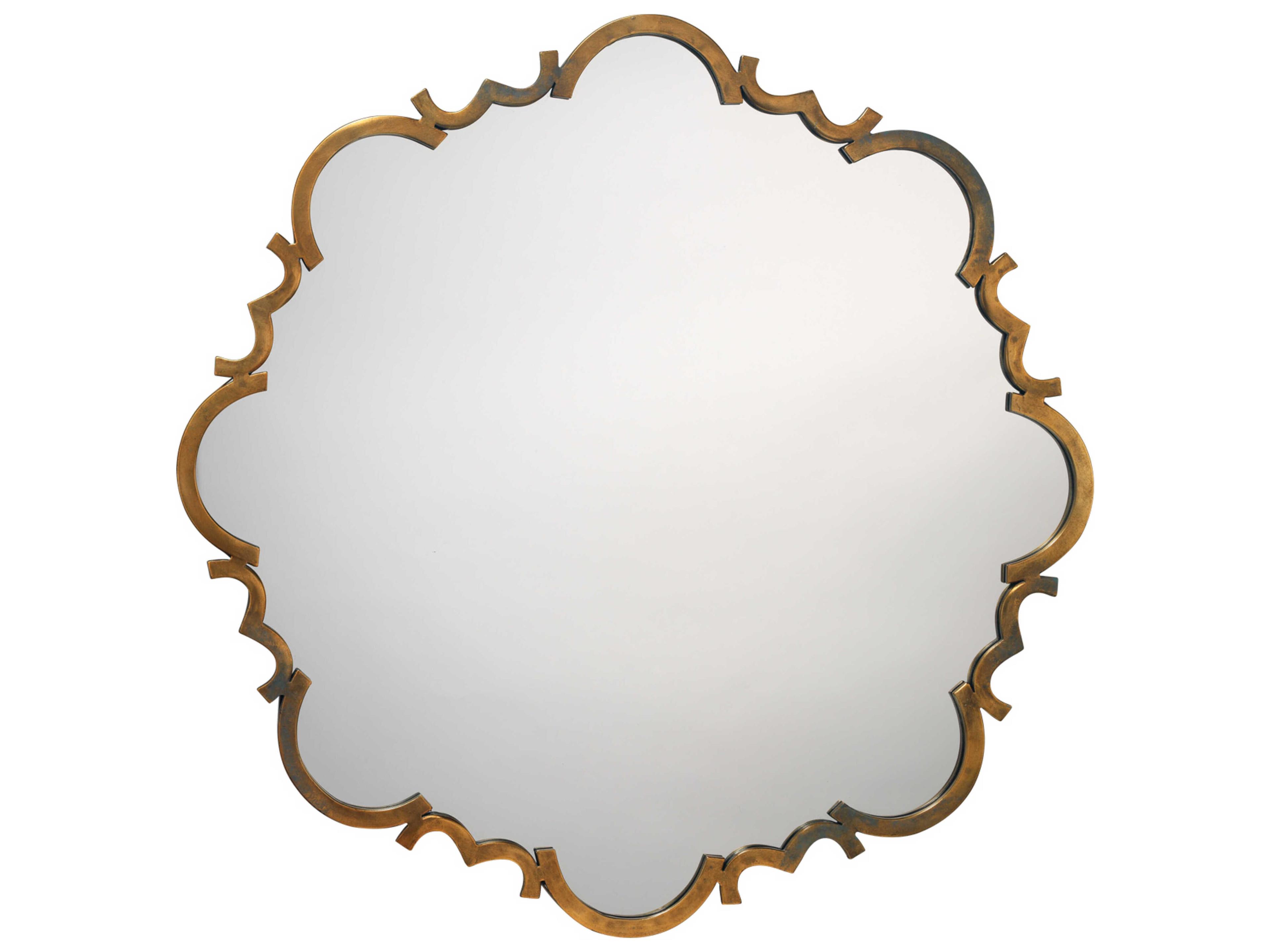 Jamie Young Saint Albans Antique Gold Round Wall Mirror