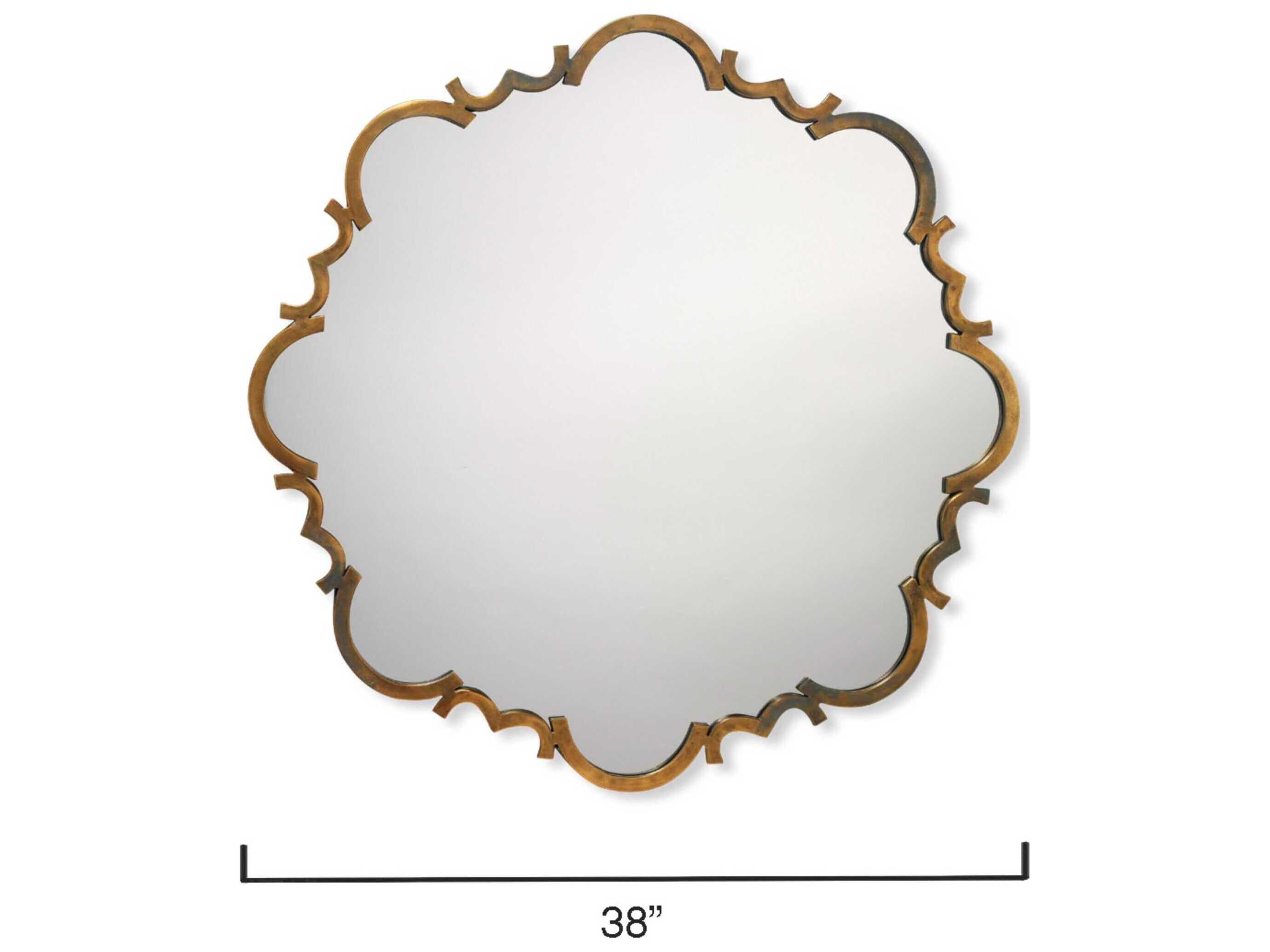 Jamie Young Saint Albans Antique Gold Round Wall Mirror