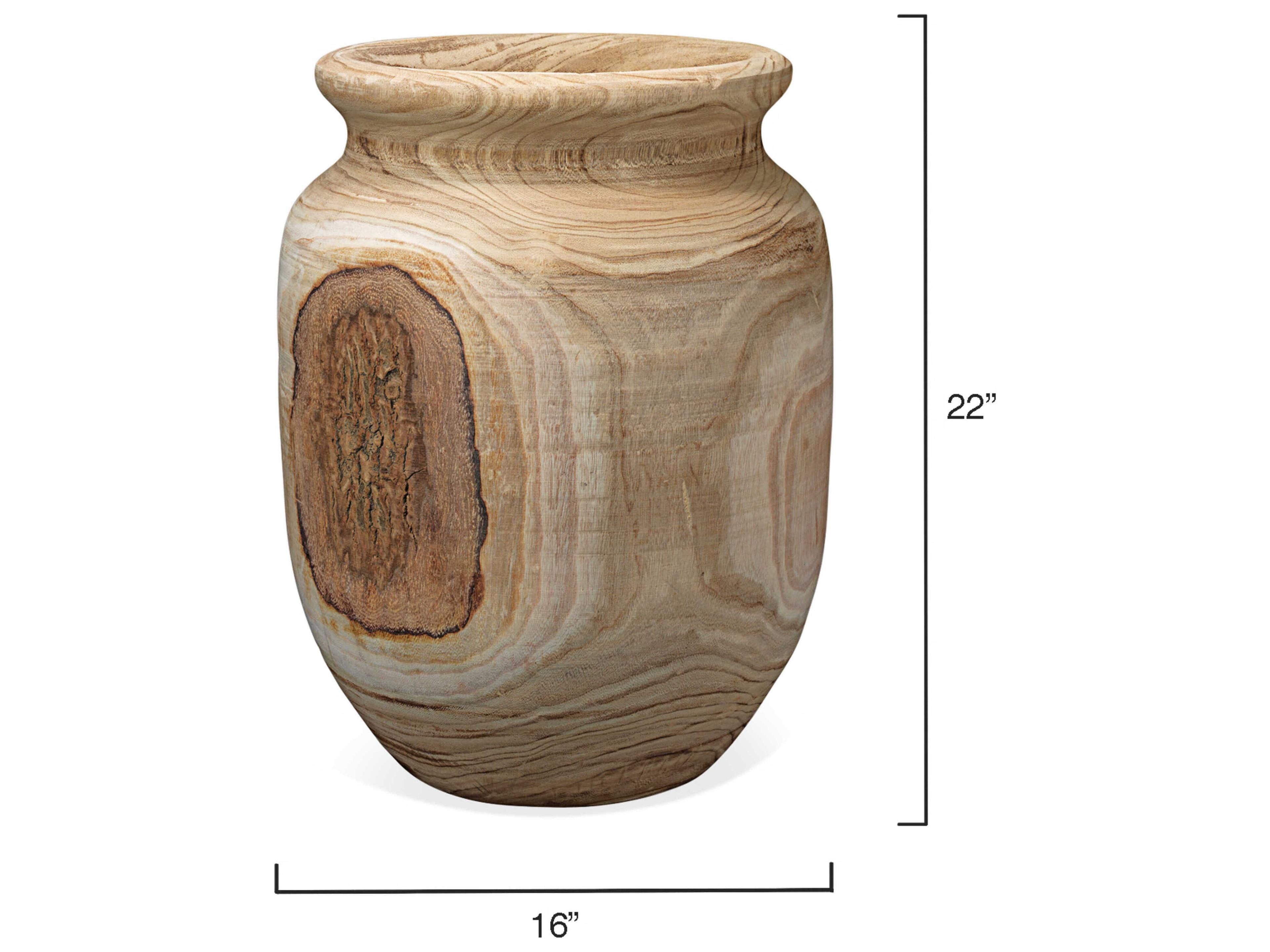 Jamie Young Topanga Natural Handcrafted Wooden Vase