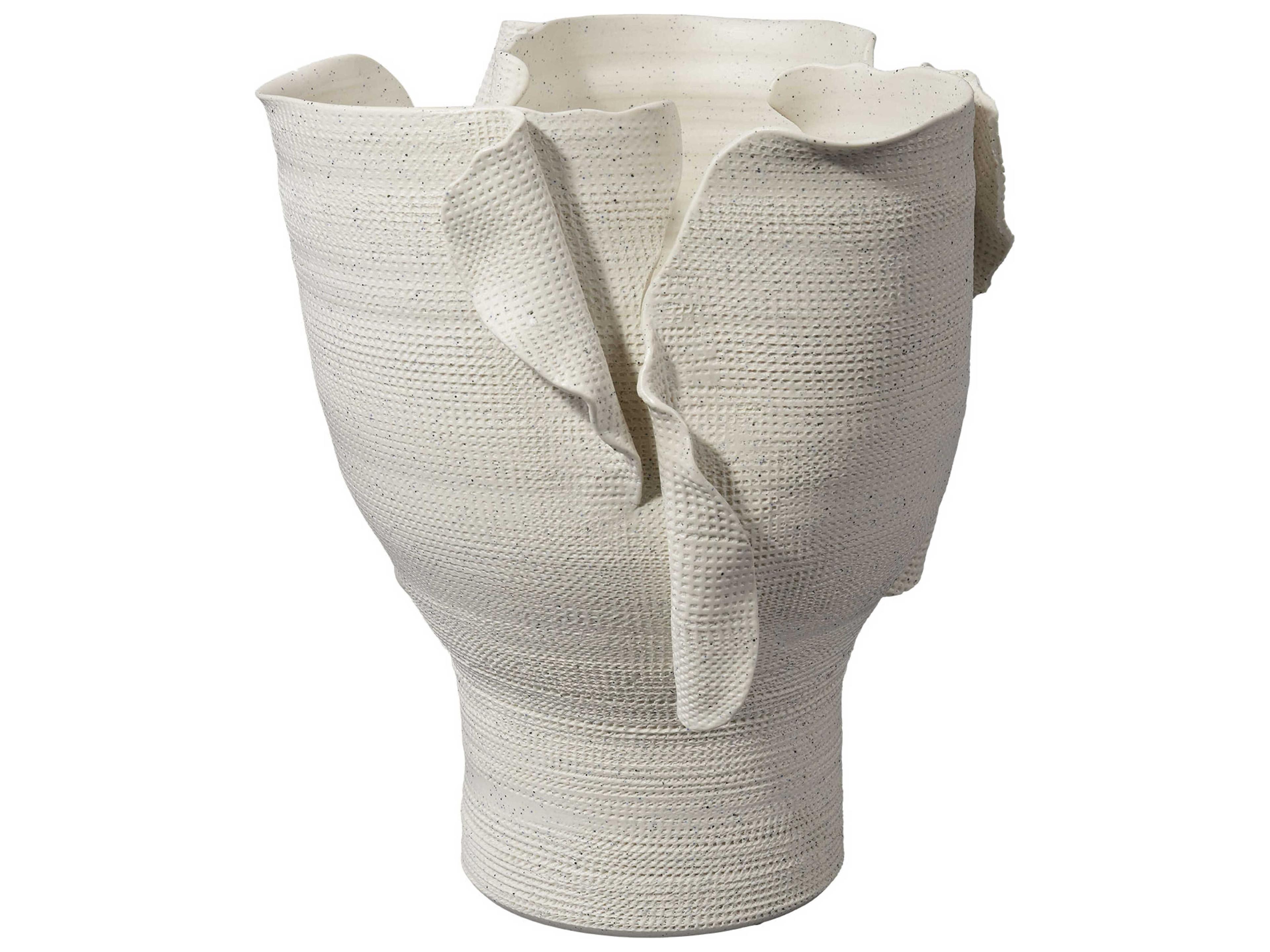 Jamie Young Torn Matte White Vase