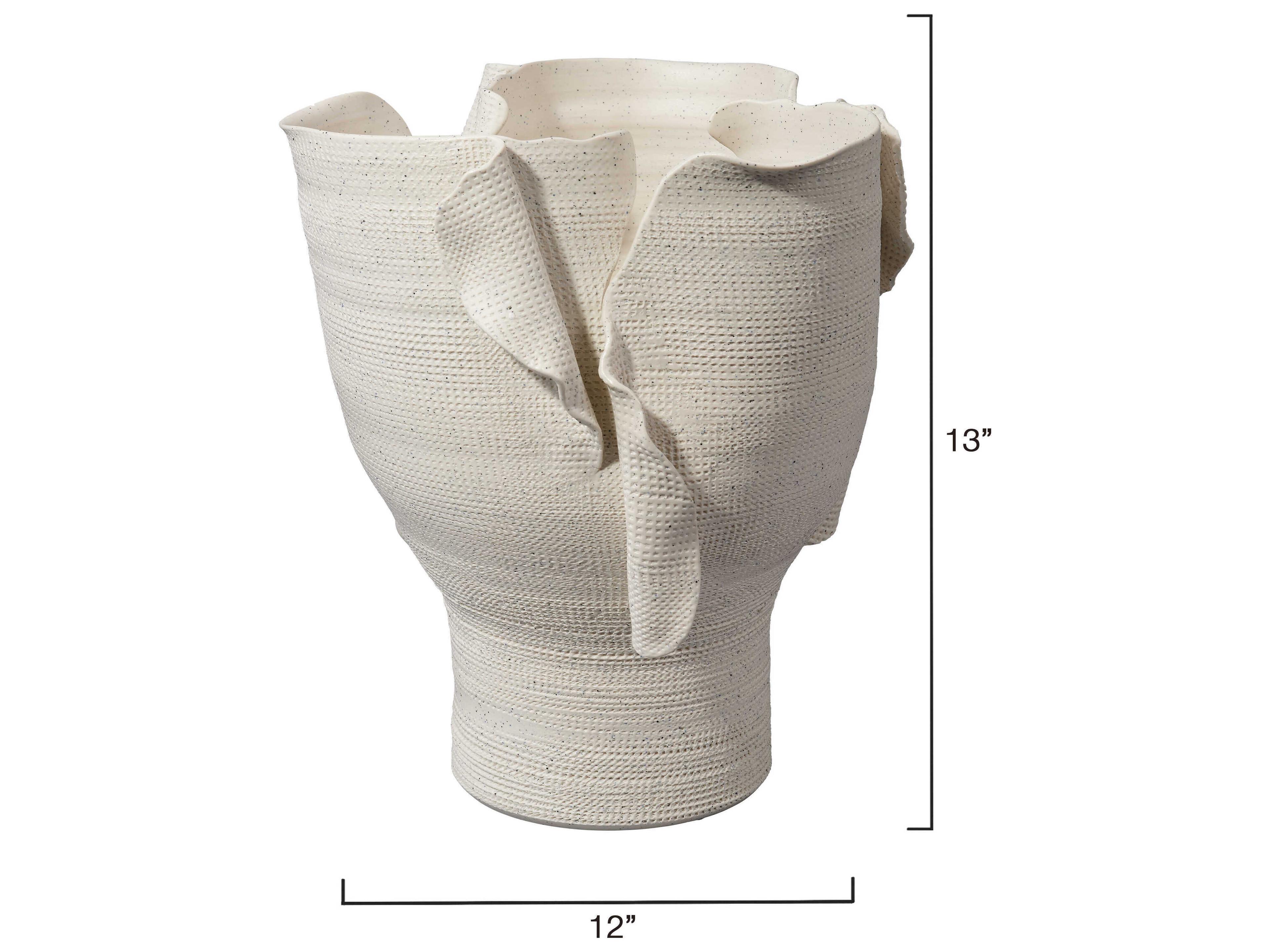 Jamie Young Torn Matte White Vase
