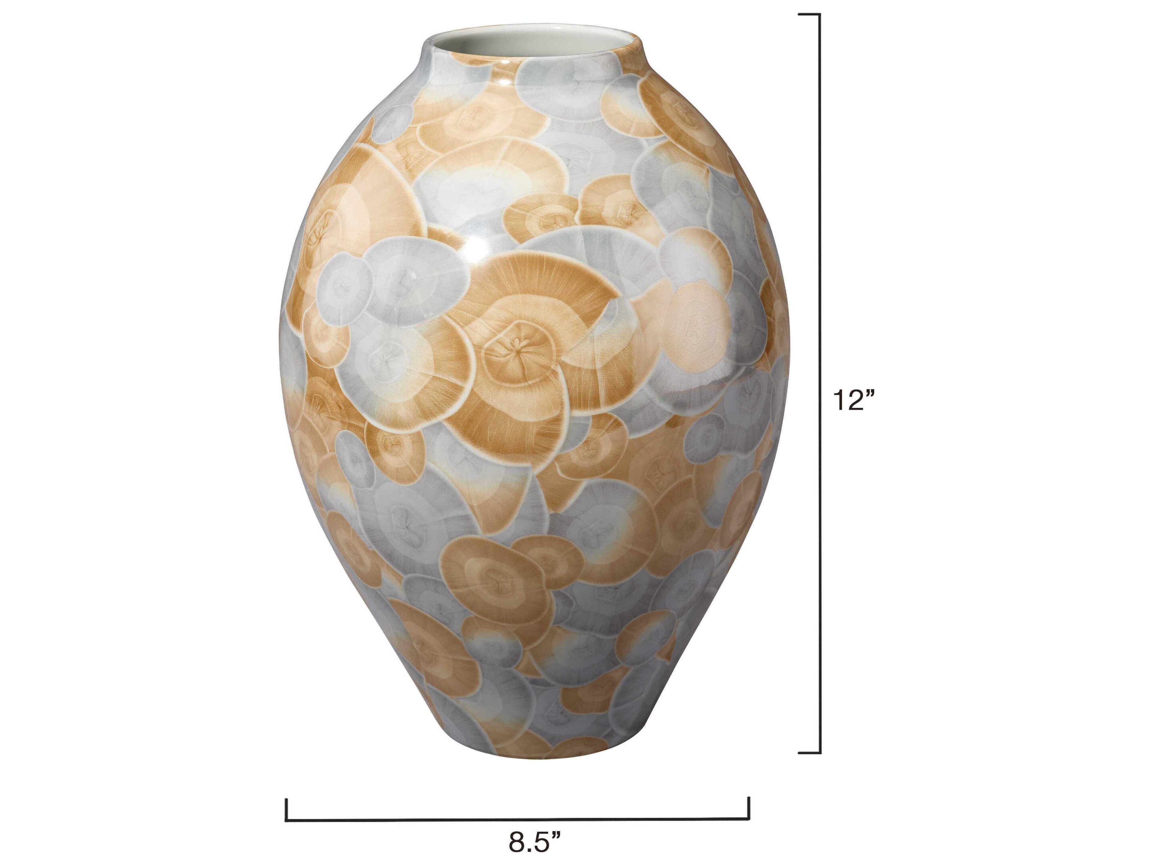 Jamie Young Tranquil Printed Blue Natural Glaze Vase