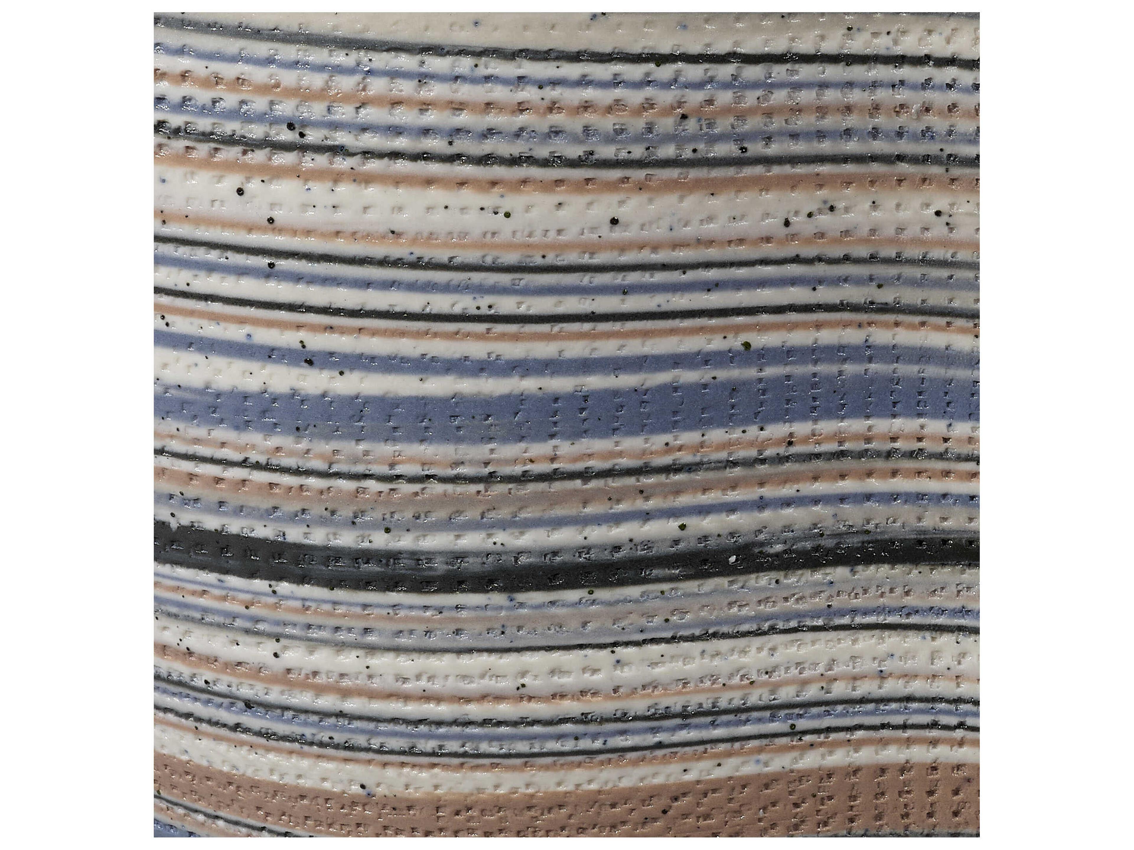 Jamie Young Undulation Textured Matte White Blue Vase