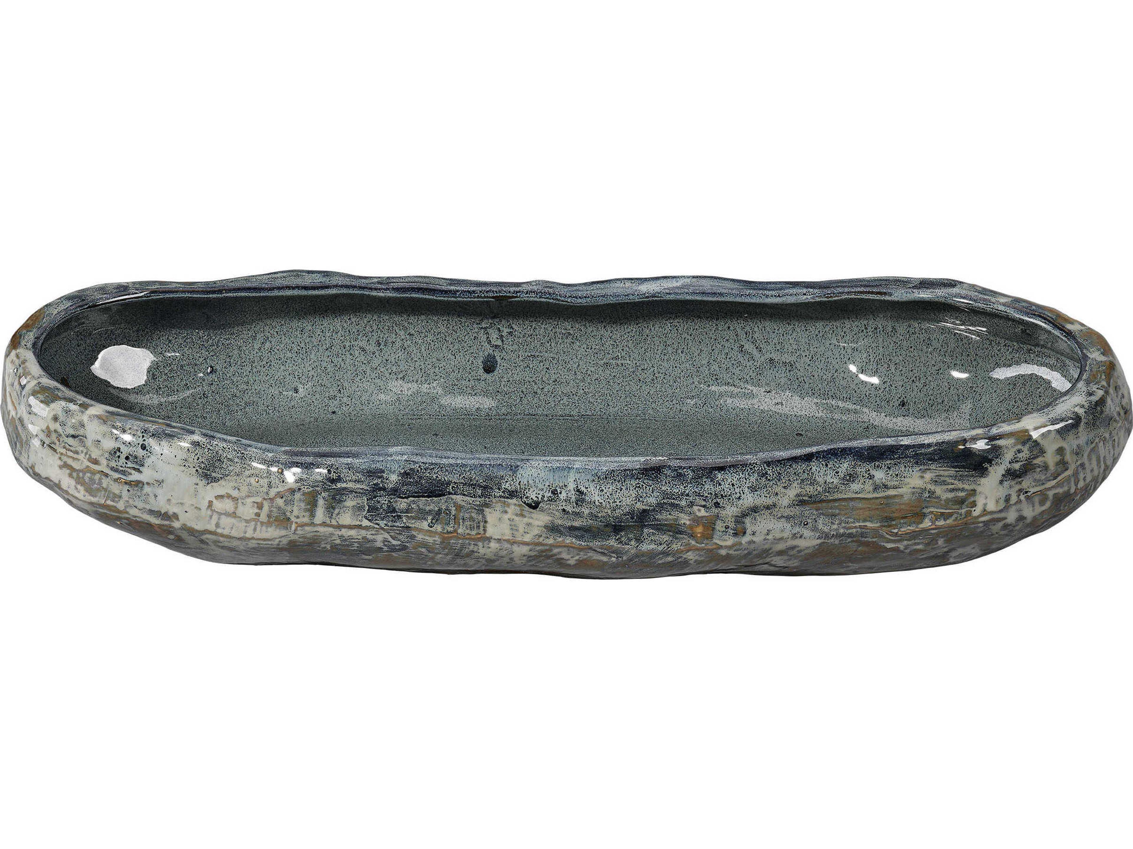 Unearthed Reactive Grey Glaze Decorative Bowl