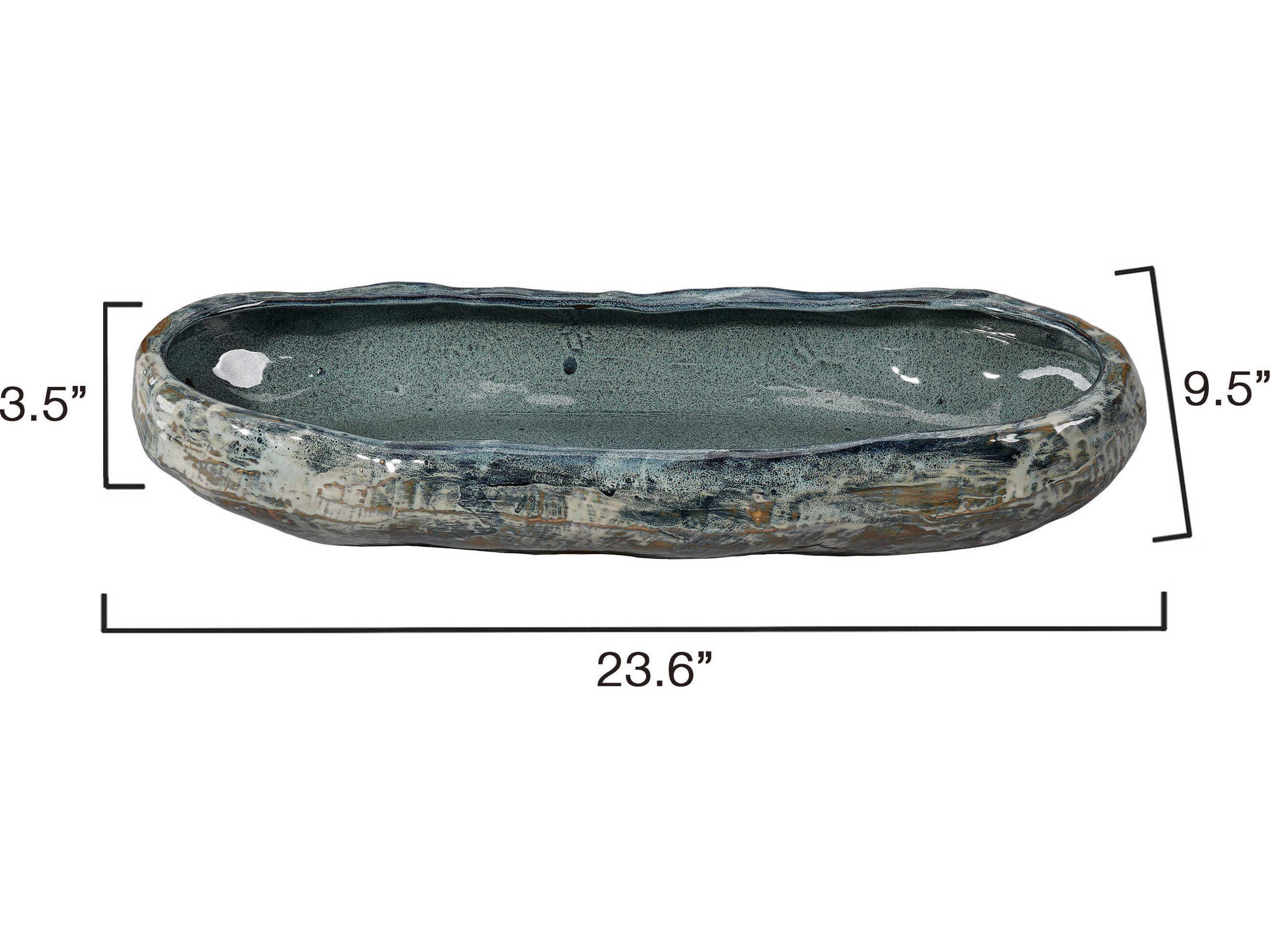 Jamie Young Unearthed Reactive Grey Glaze Decorative Bowl