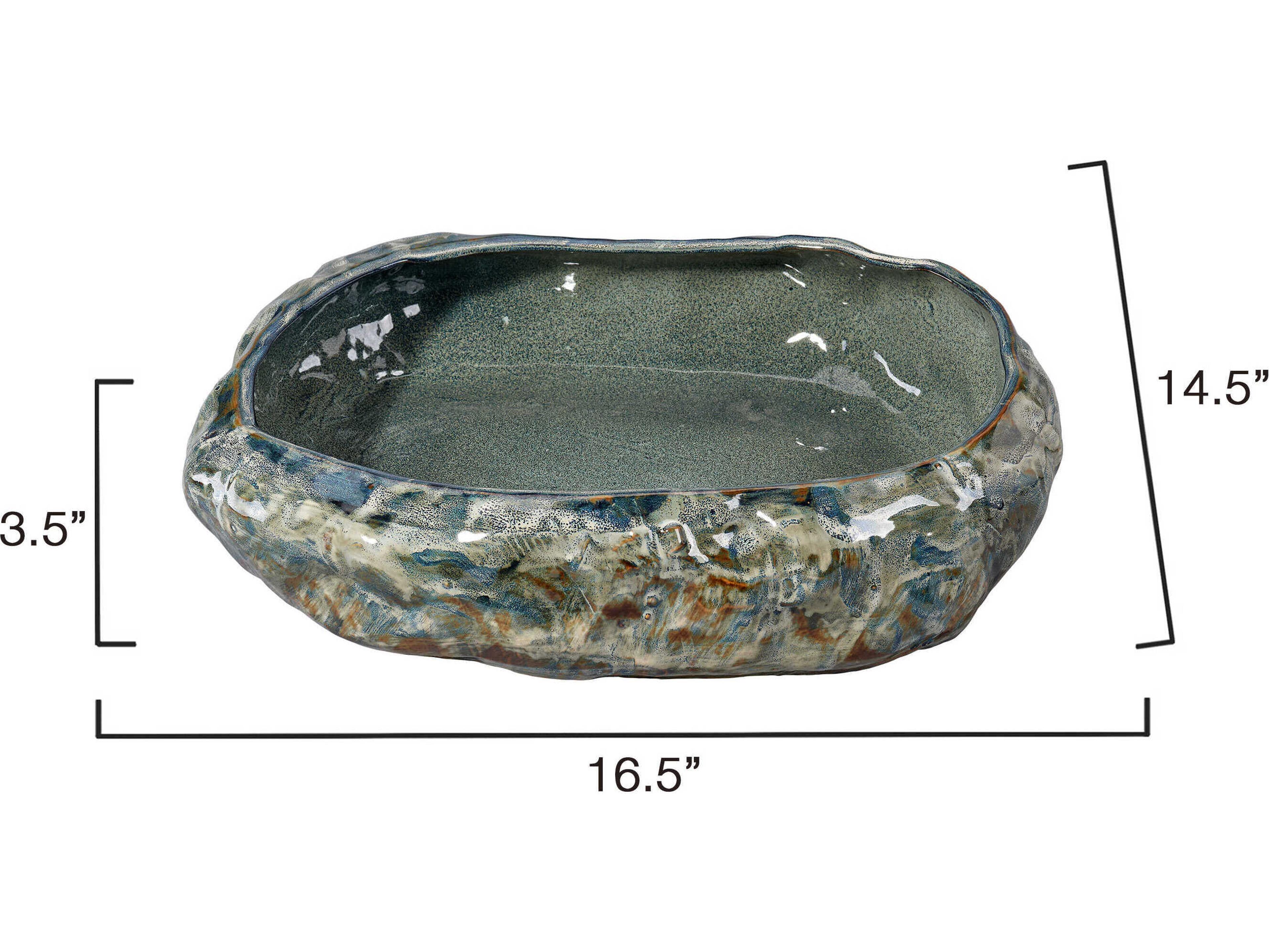 Jamie Young Unearthed Reactive Grey Glaze Decorative Bowl