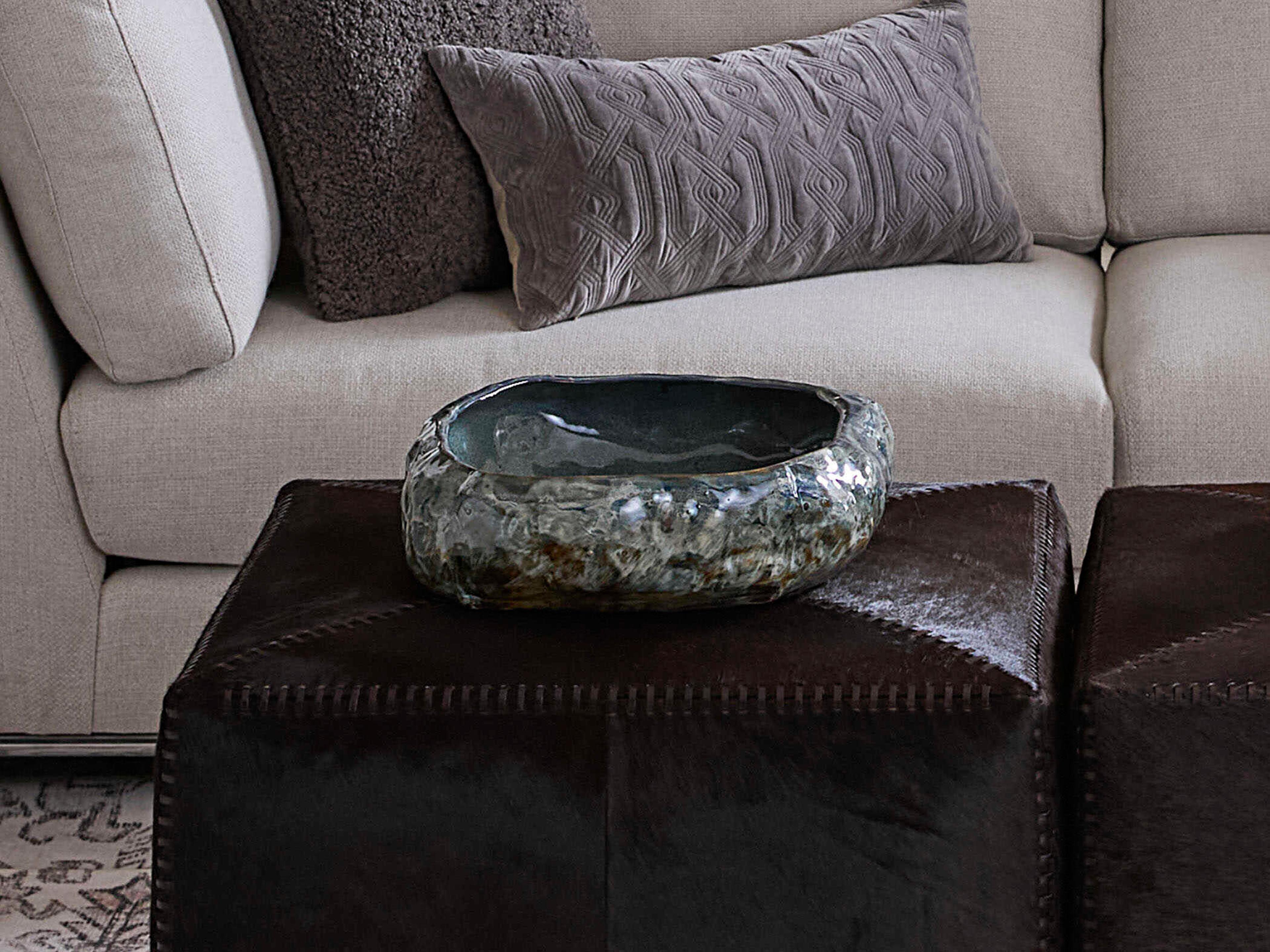 Jamie Young Unearthed Reactive Grey Glaze Decorative Bowl