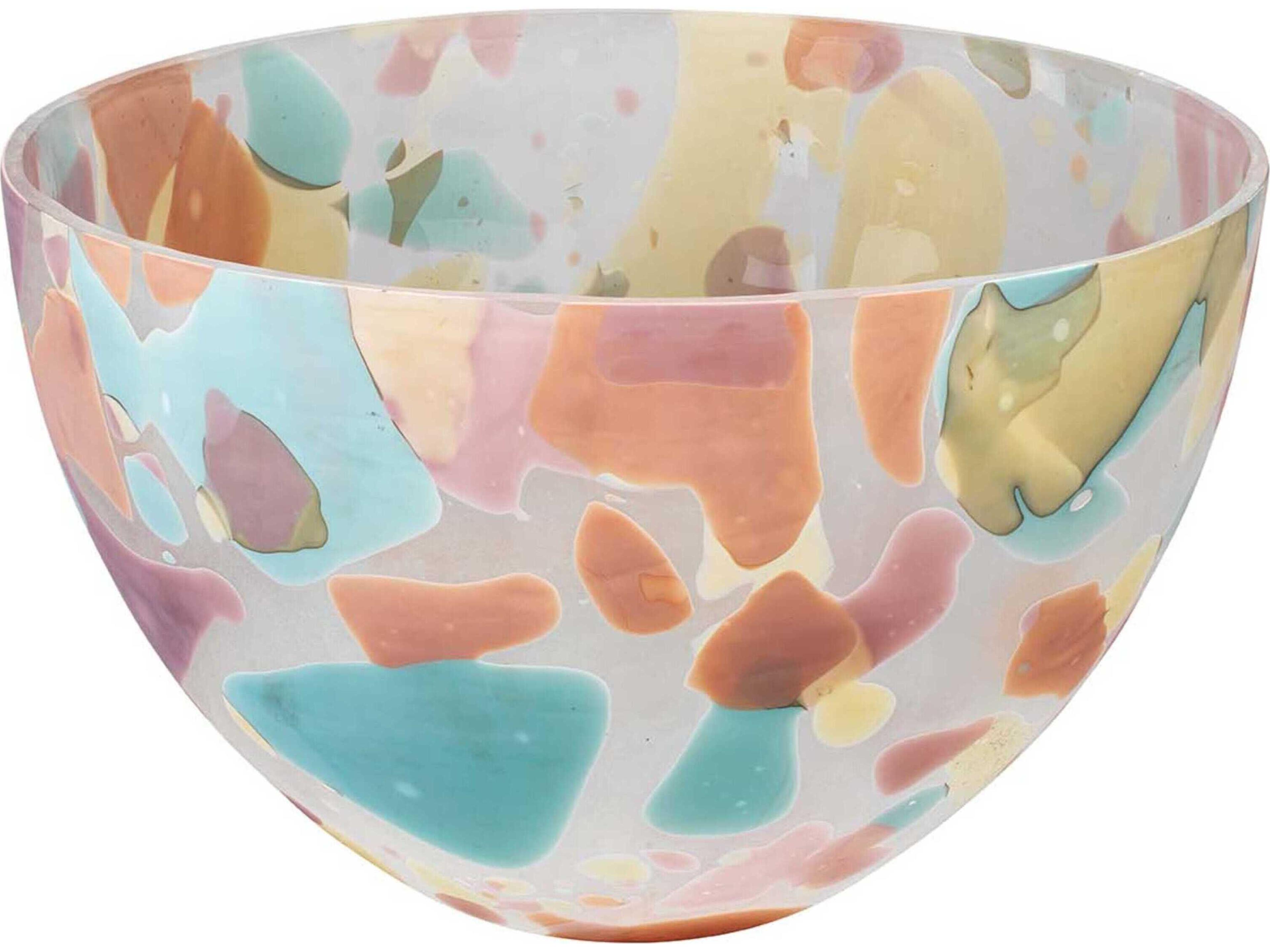Watercolor Pastel Multicolor 14" Decorative Bowl