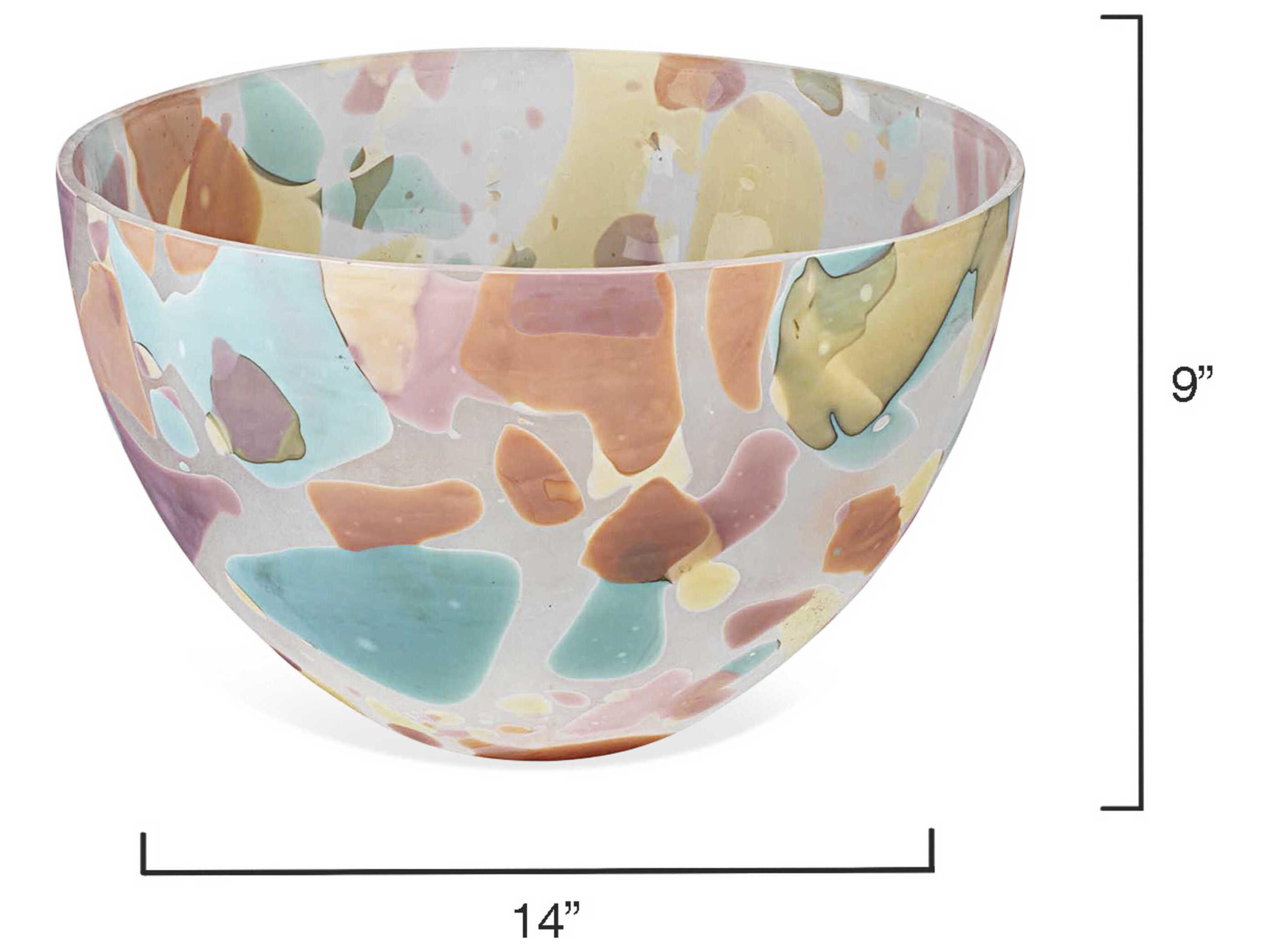 Jamie Young Watercolor Pastel Multicolor 14" Decorative Bowl