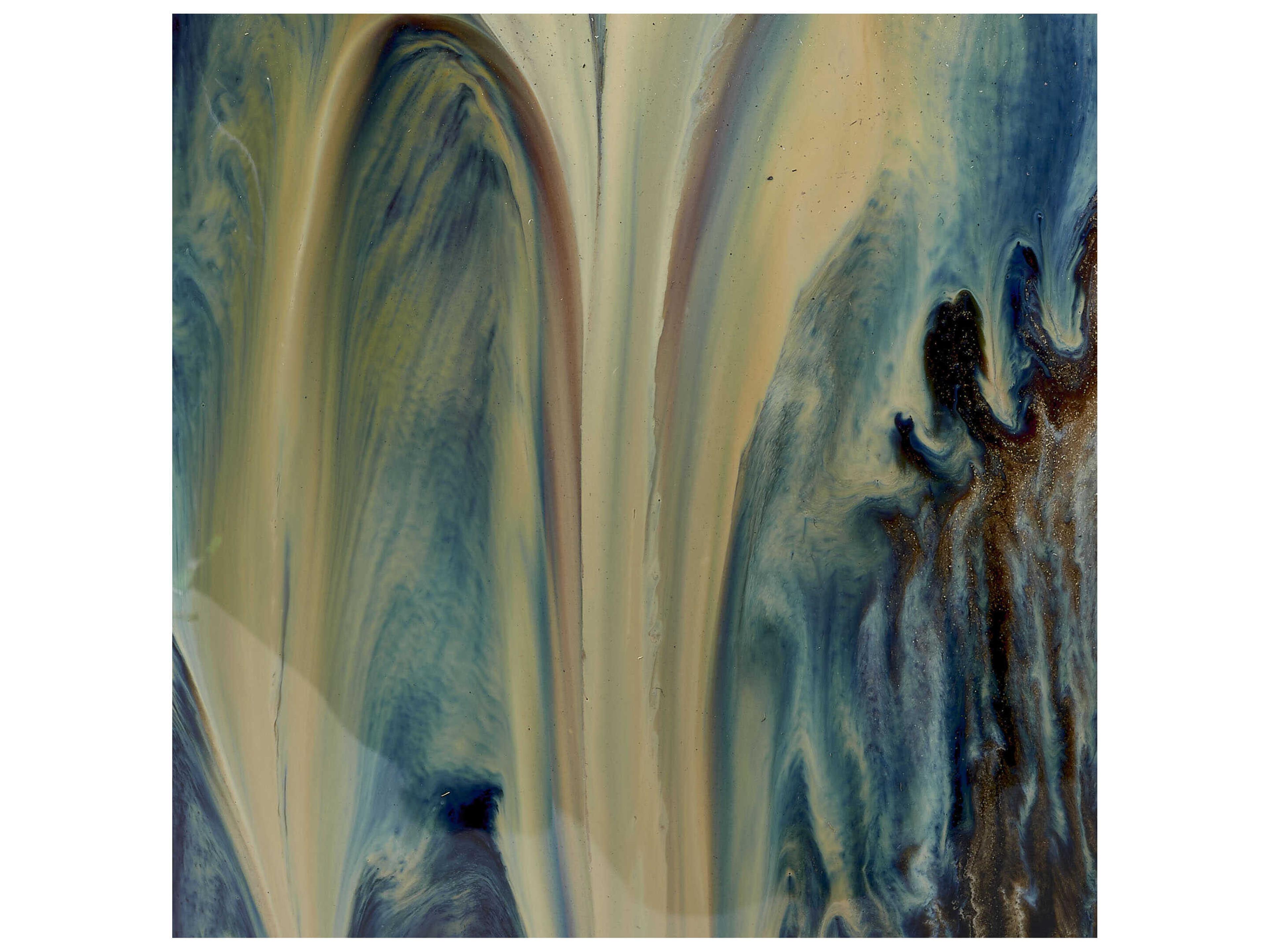 Jamie Young Whirl Reactive Blue Glaze Vase