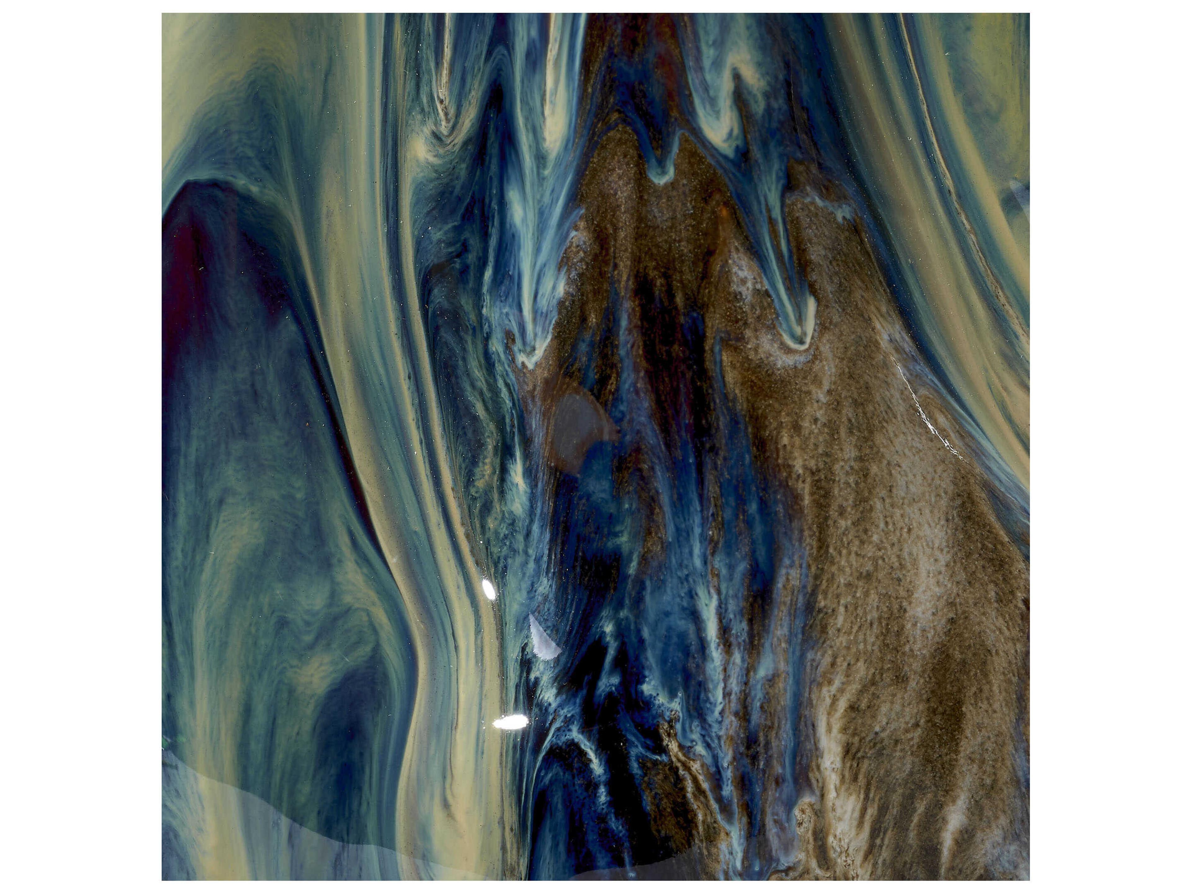 Jamie Young Whirl Reactive Blue Glaze Vase