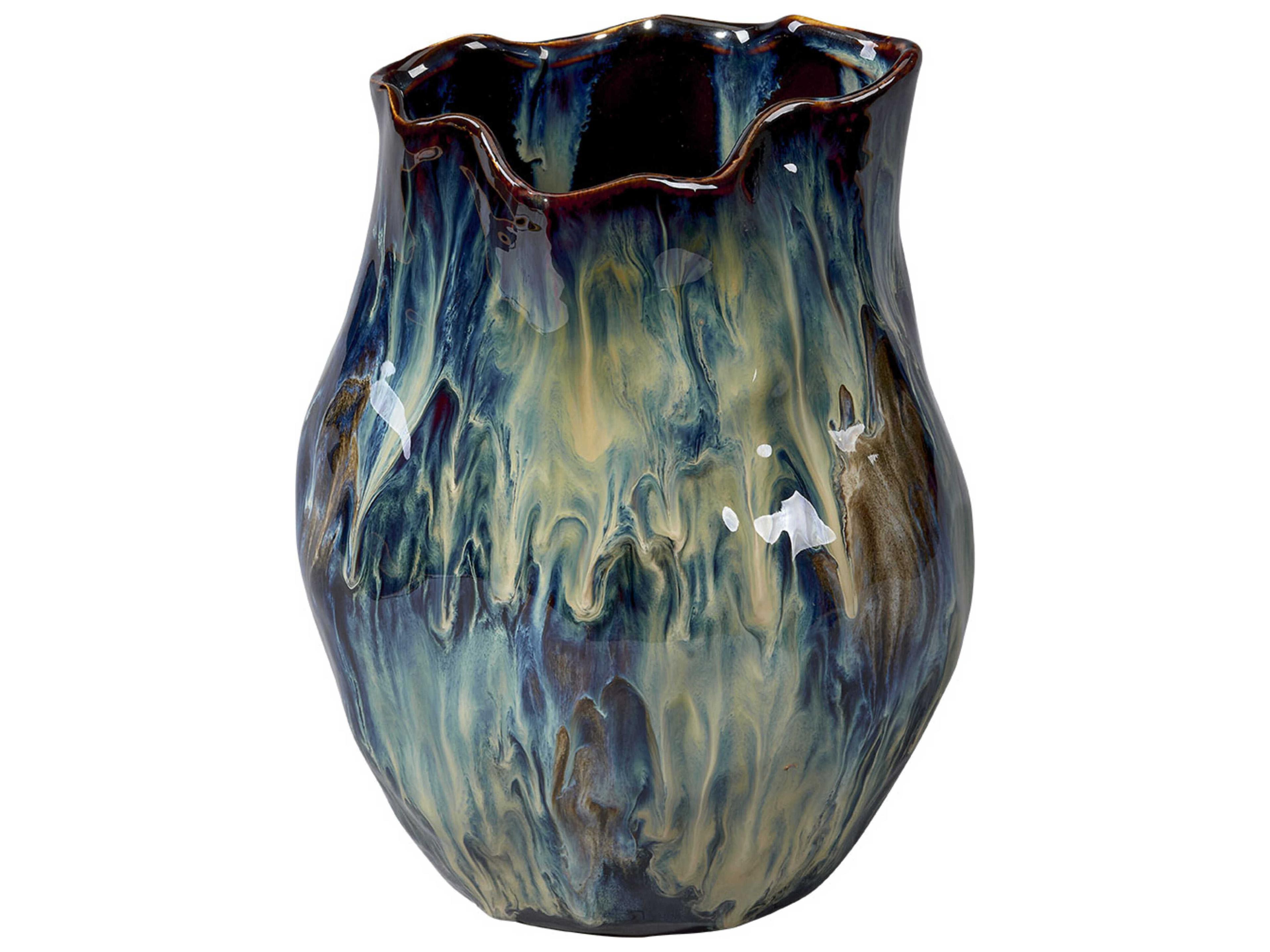 Whirl Reactive Blue Glaze Vase