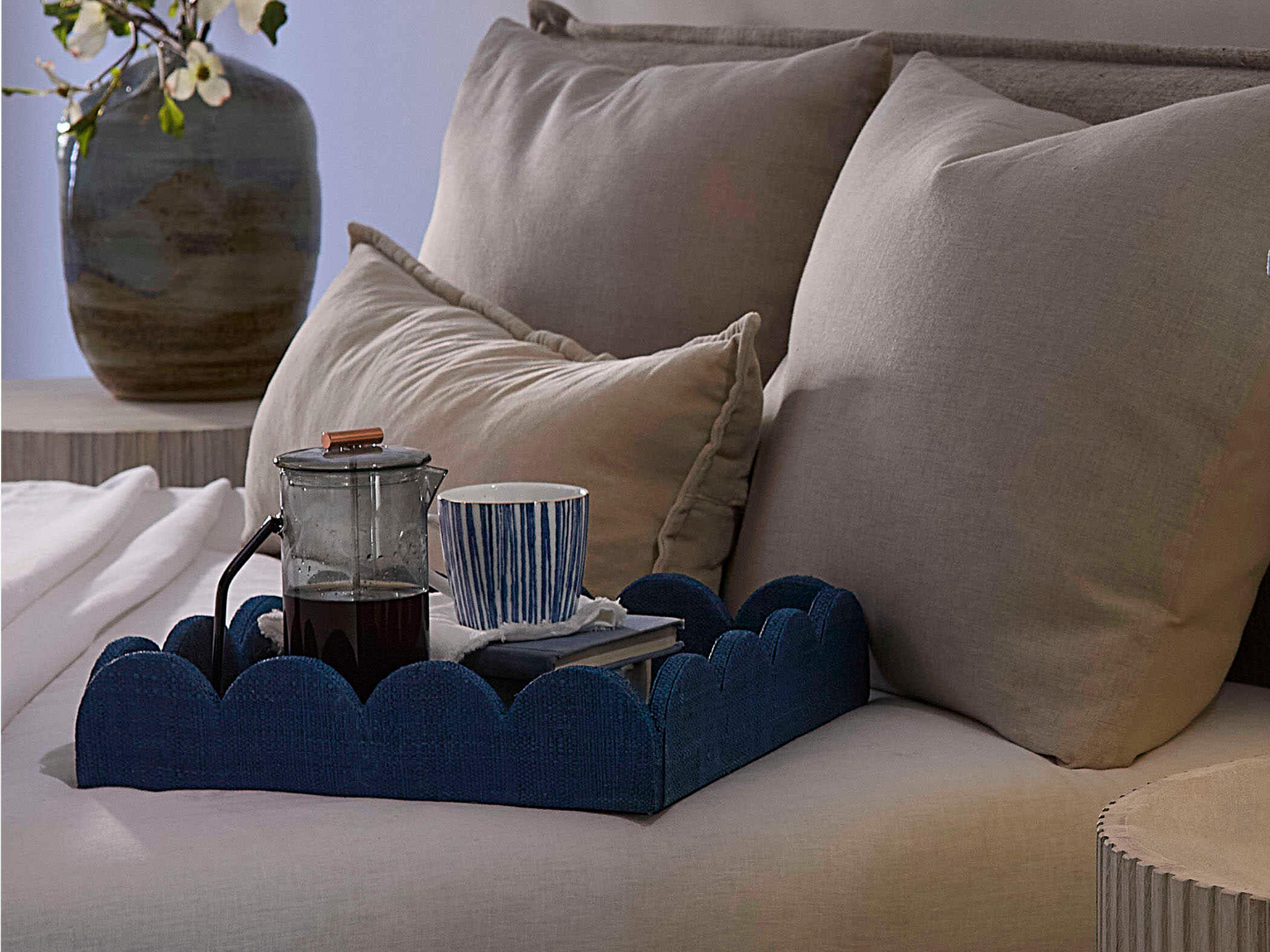 Jamie Young Wonderland Scalloped Indigo Serving Tray