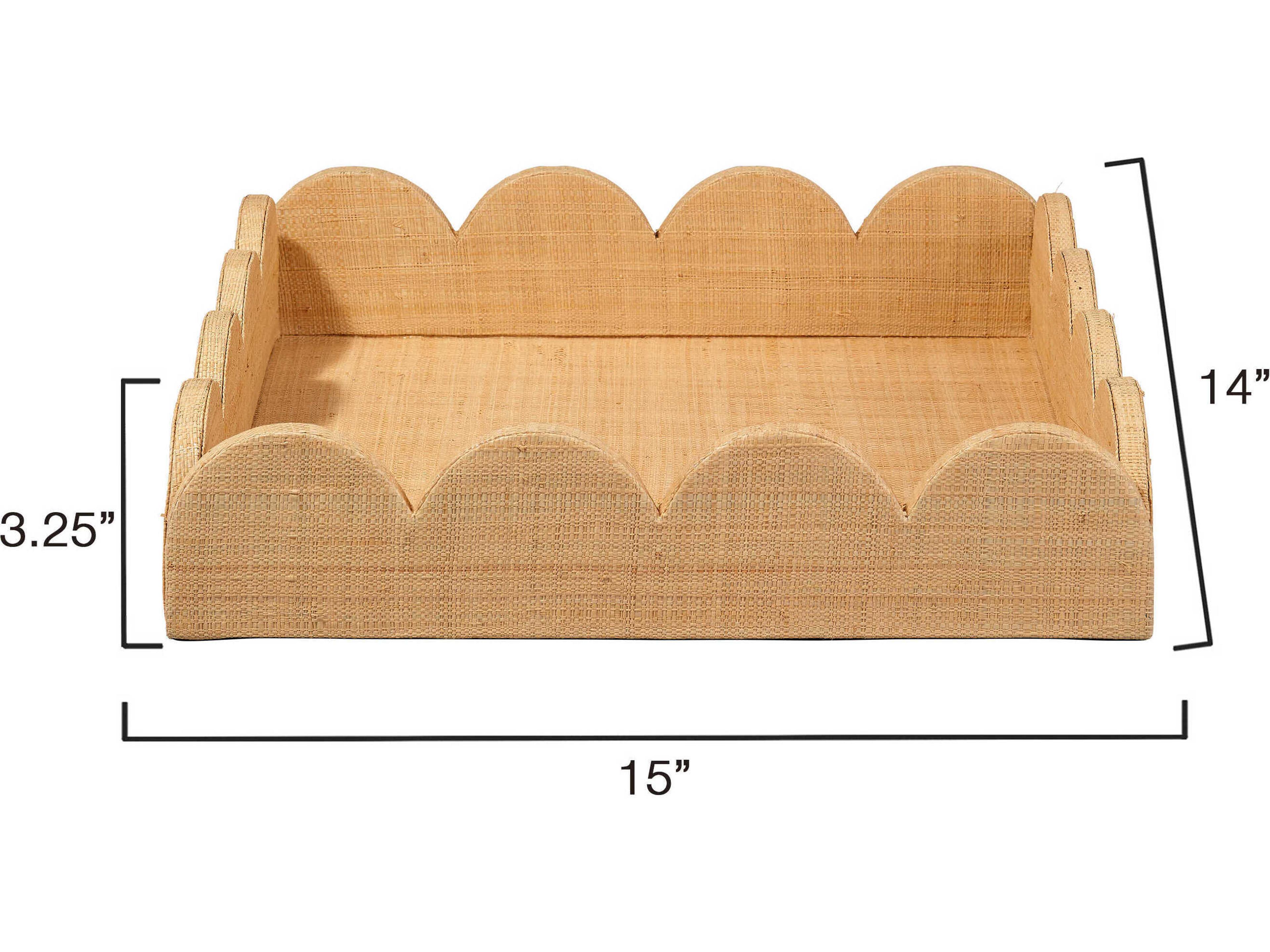 Jamie Young Wonderland Scalloped Natural Serving Tray