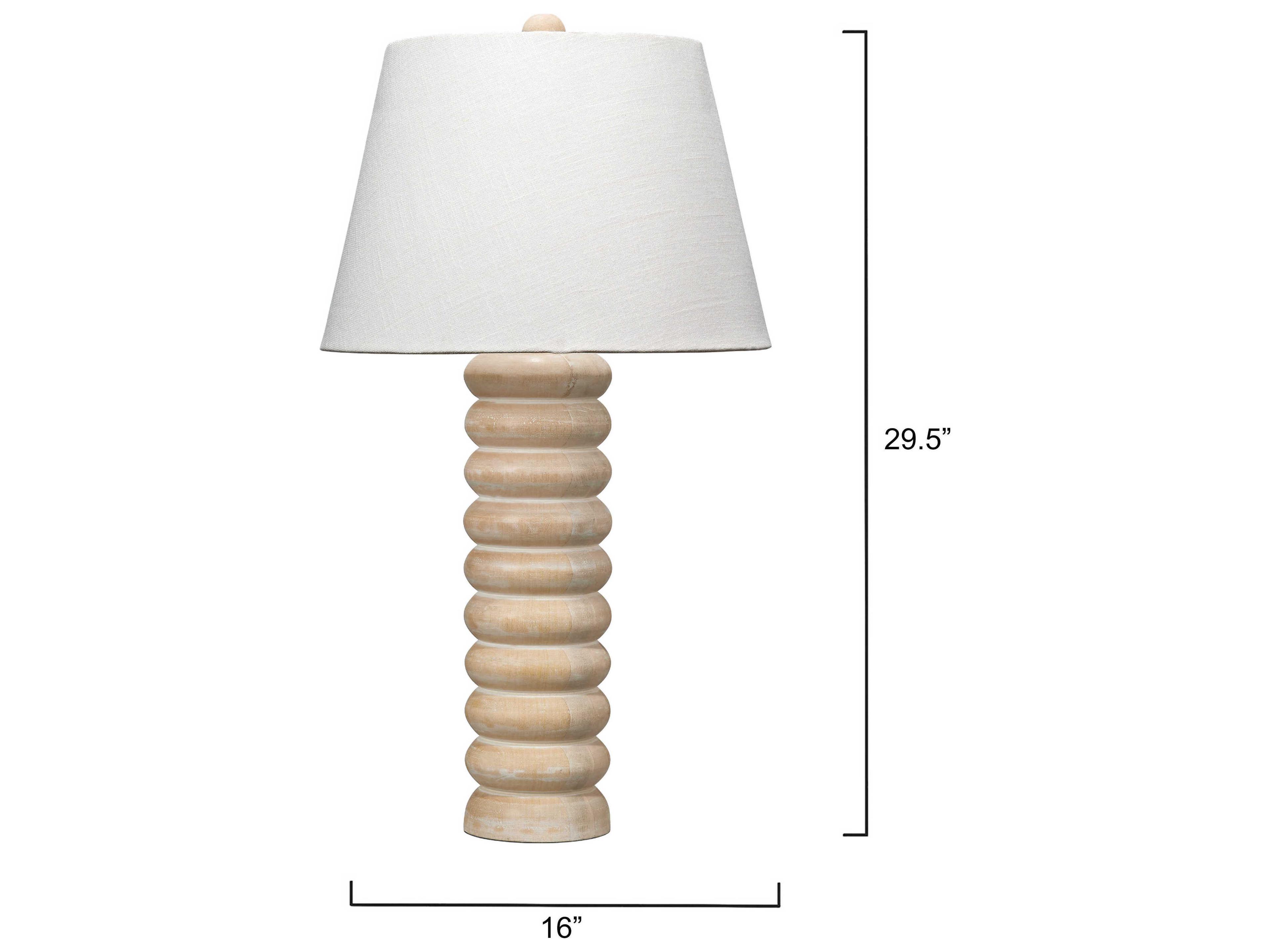 Jamie Young Abacus Natural Bleached Wood Buffet Lamp