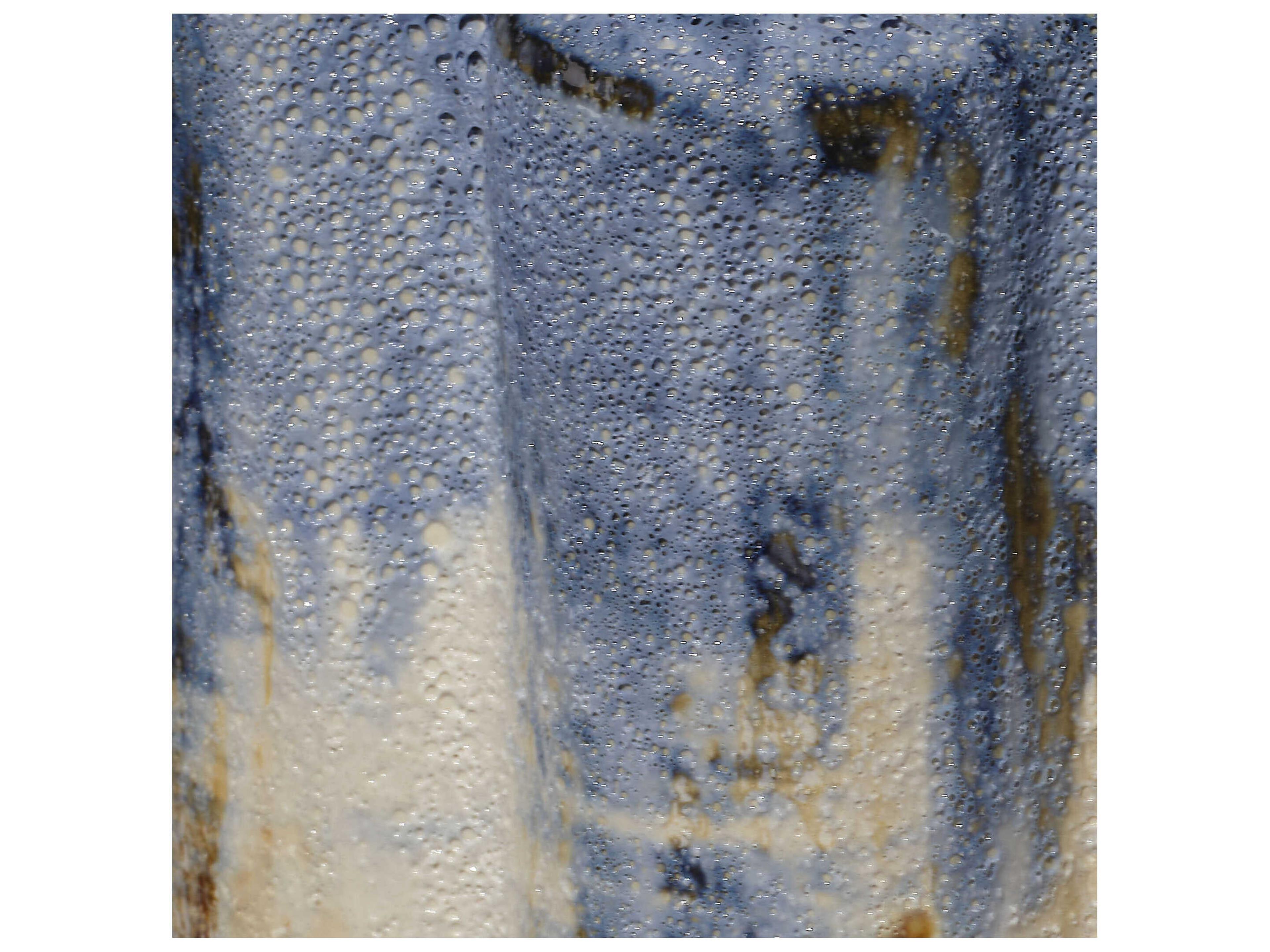 Jamie Young Abstract Blue Oval Raffia Trim Table Lamp