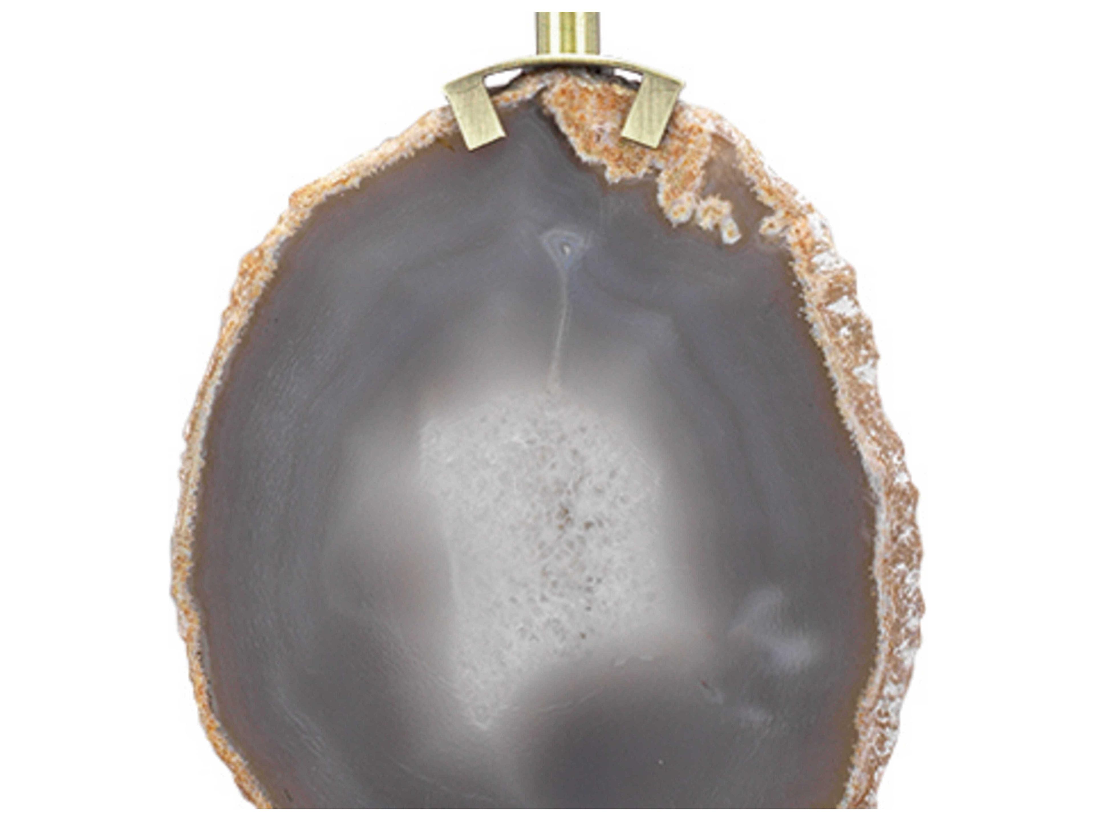 Jamie Young Agate Purple Taupe Linen Drum Crystal Buffet Lamp