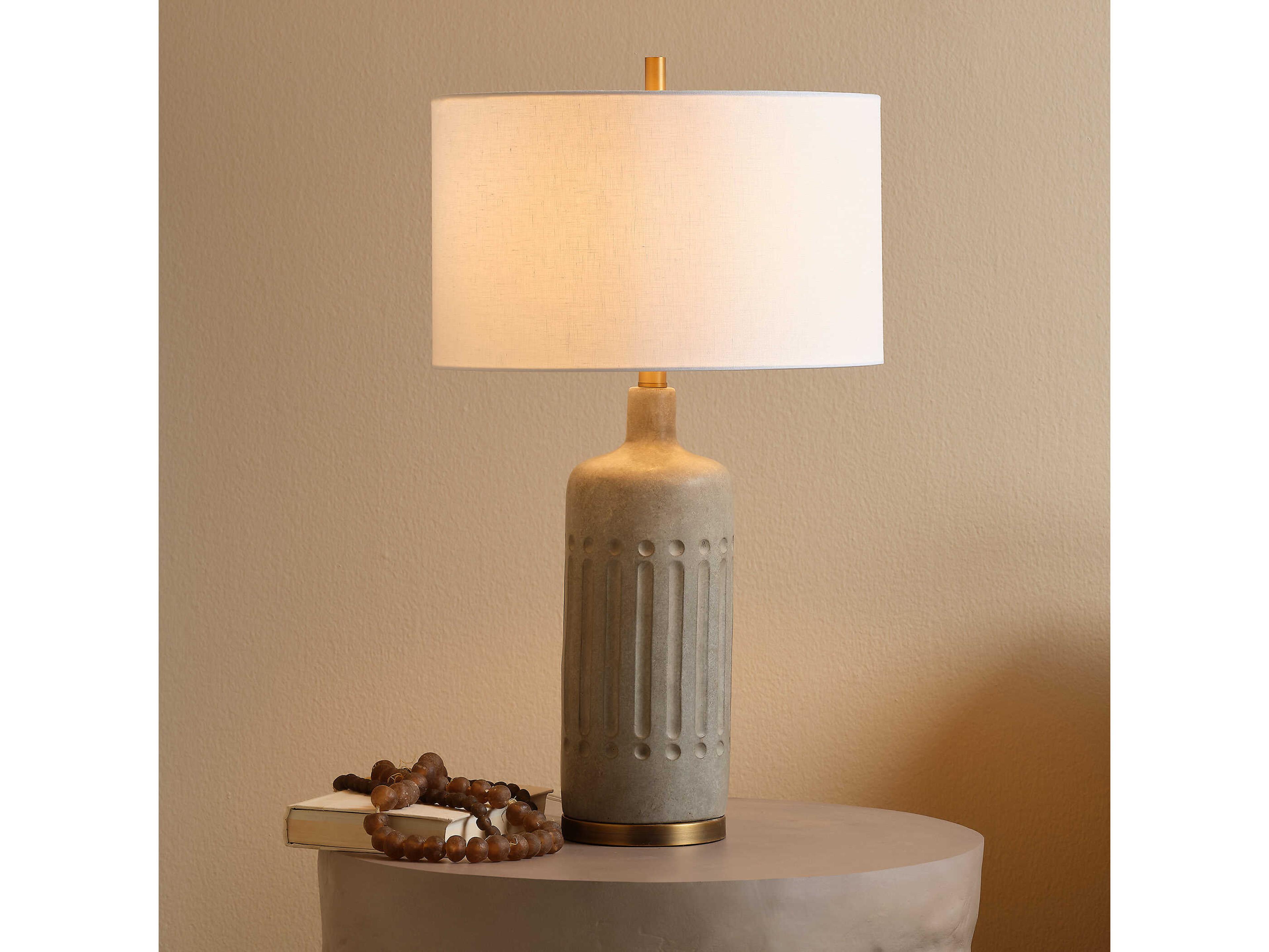 Jamie Young Grey Antique Brass Table Lamp