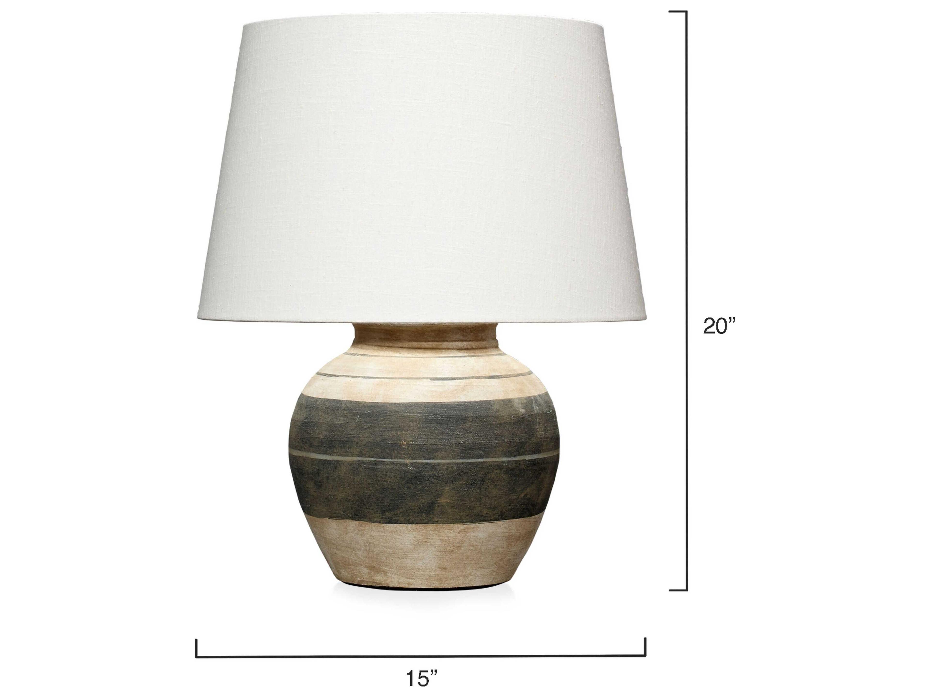 Jamie Young Beige Dark Grey Table Lamp