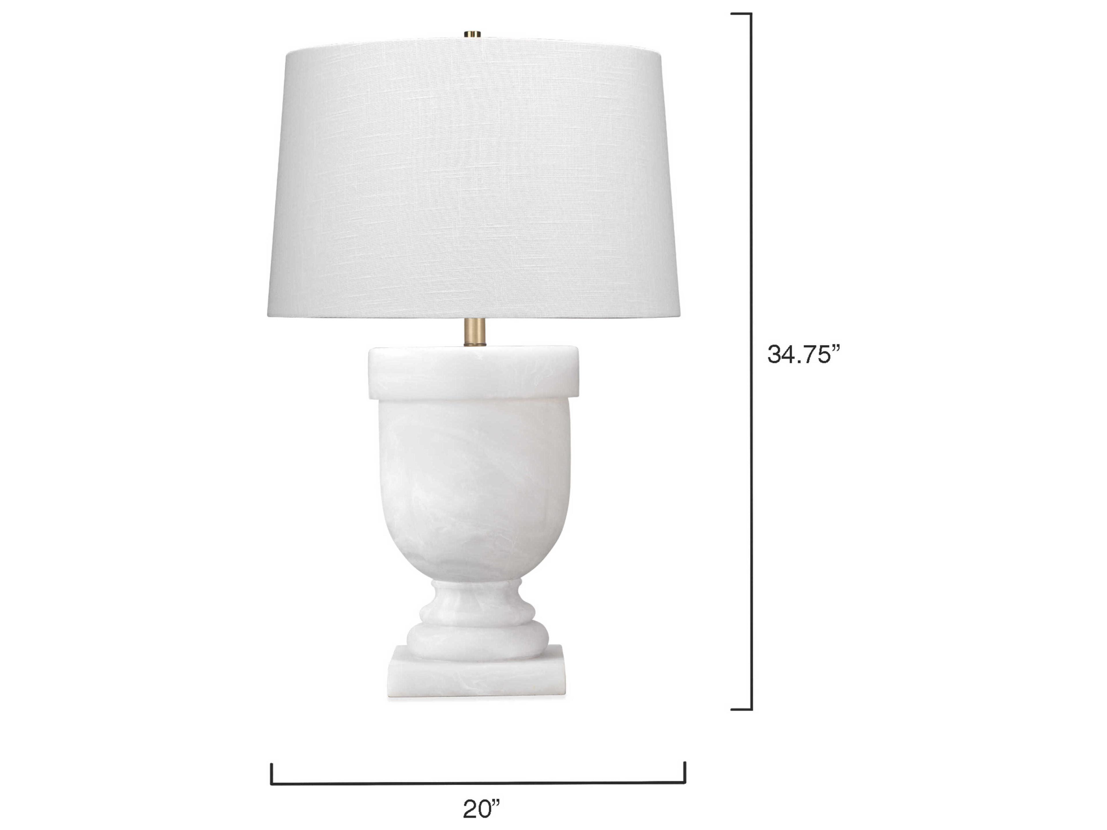 Jamie Young White Faux Alabaster Table Lamp
