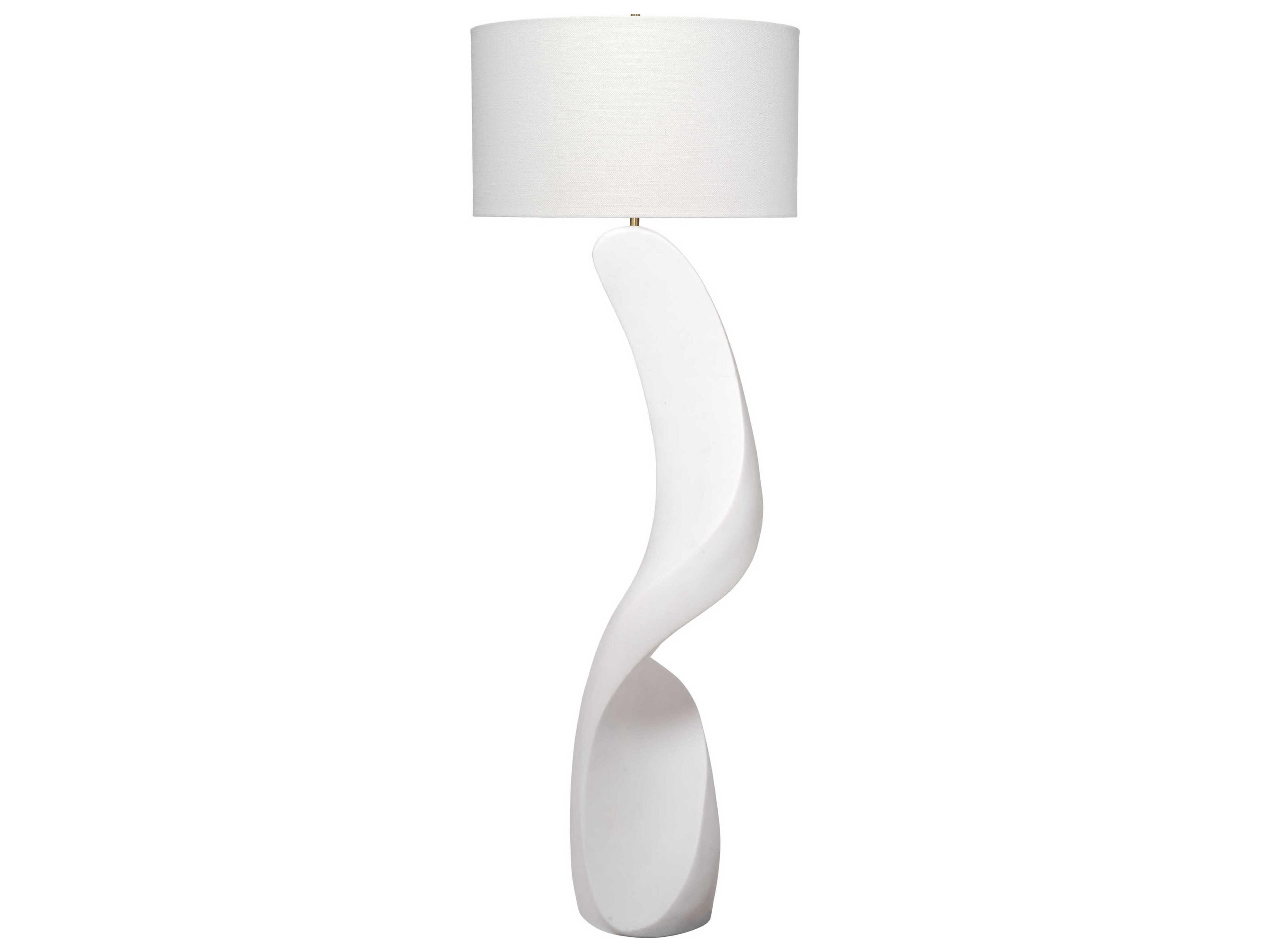 Cobra Smooth White Linen Floor Lamp