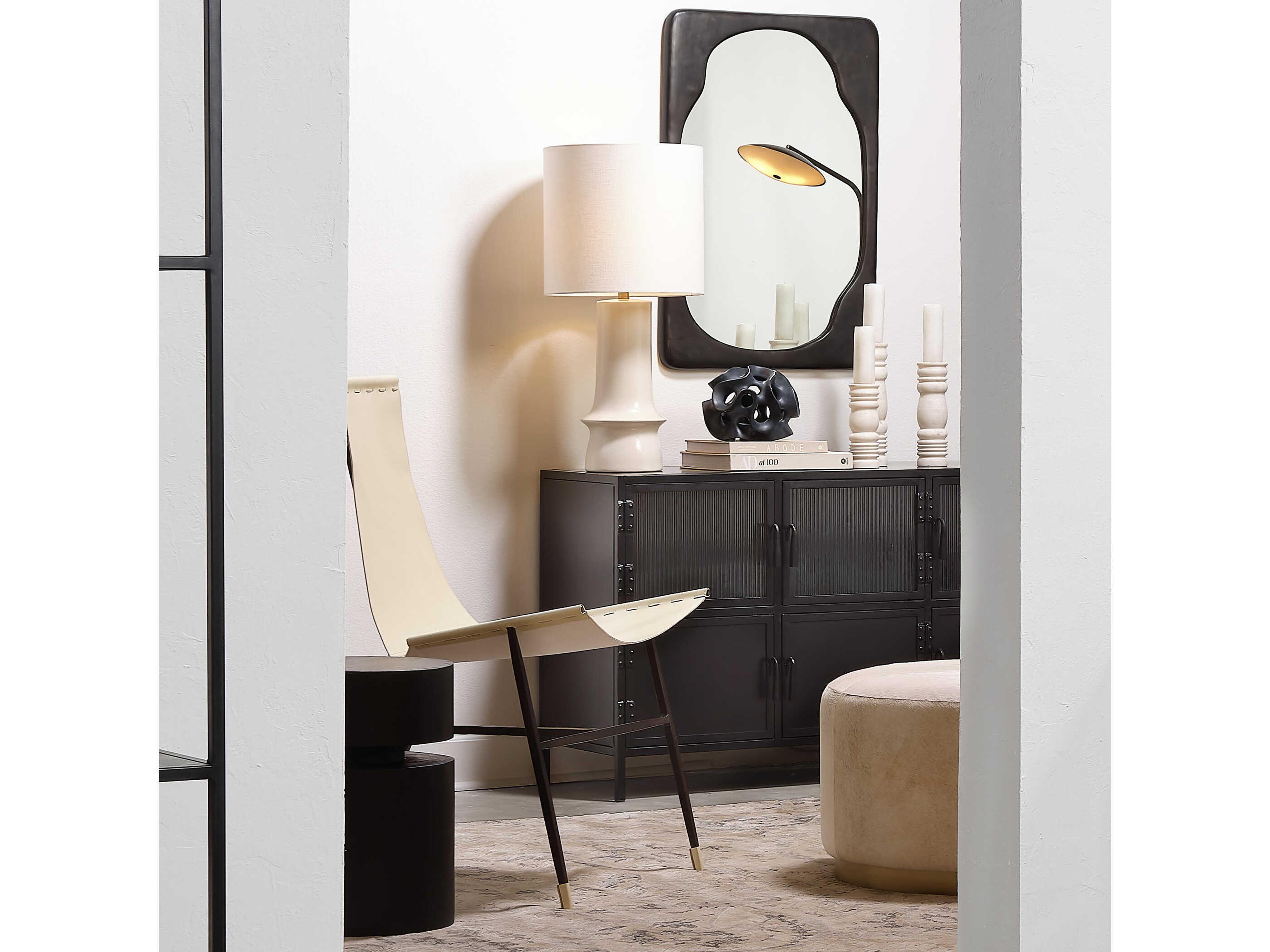 Jamie Young Crest Cream White Buffet Lamp