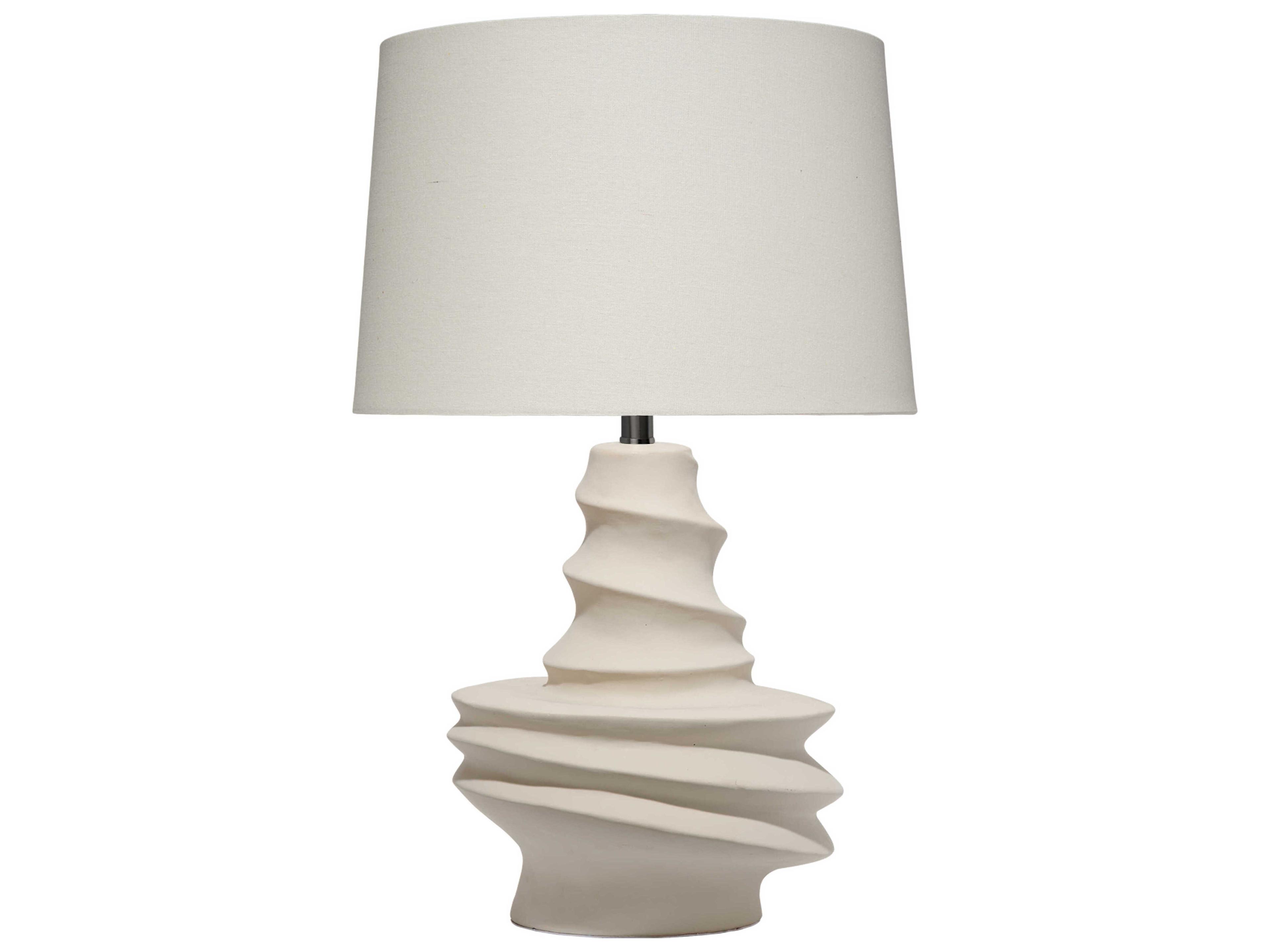 Jamie Young Dune Matte Off White Drum Linen Rolled Edge Buffet Lamp