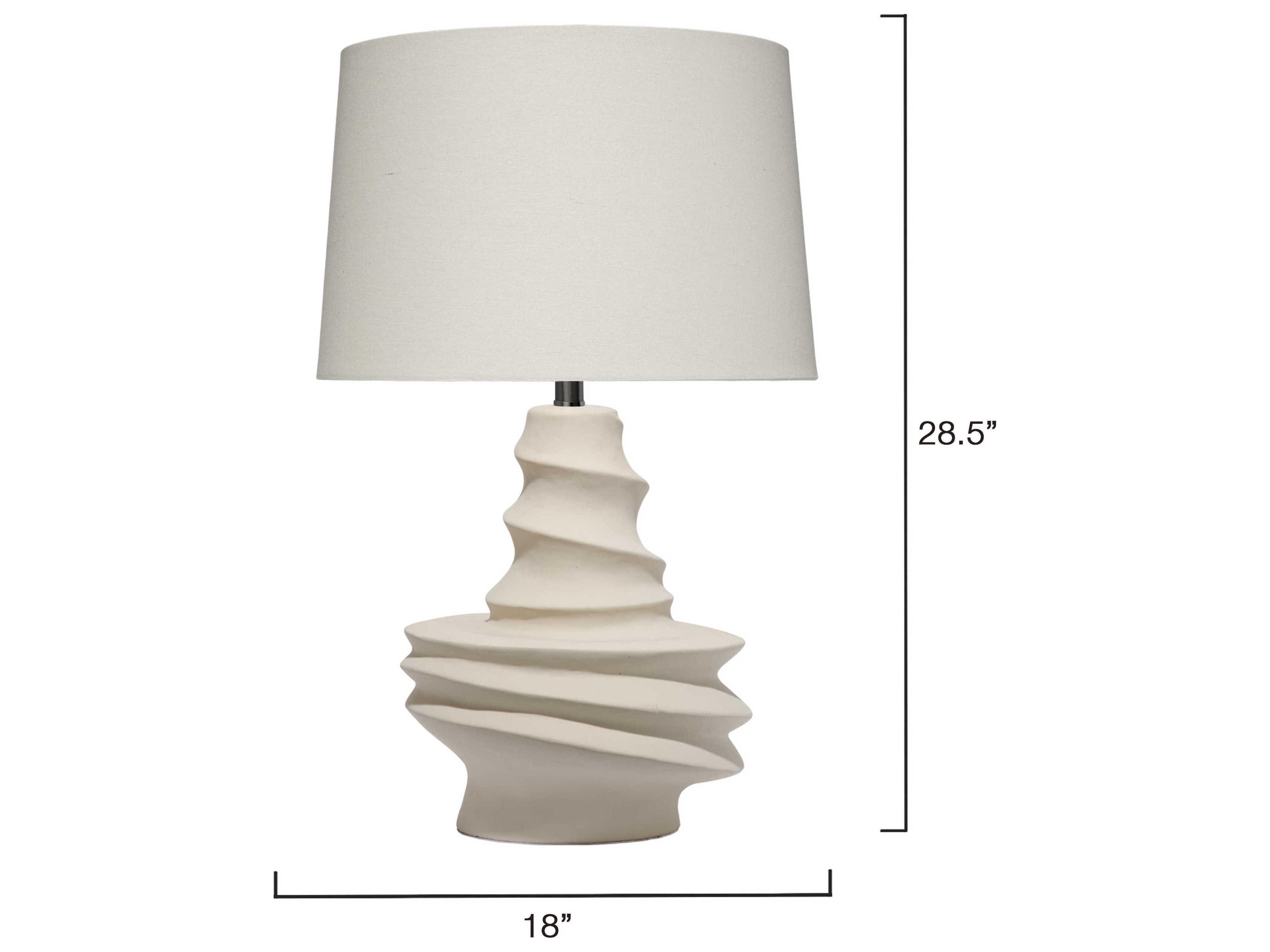 Jamie Young Dune Matte Off White Drum Linen Rolled Edge Buffet Lamp