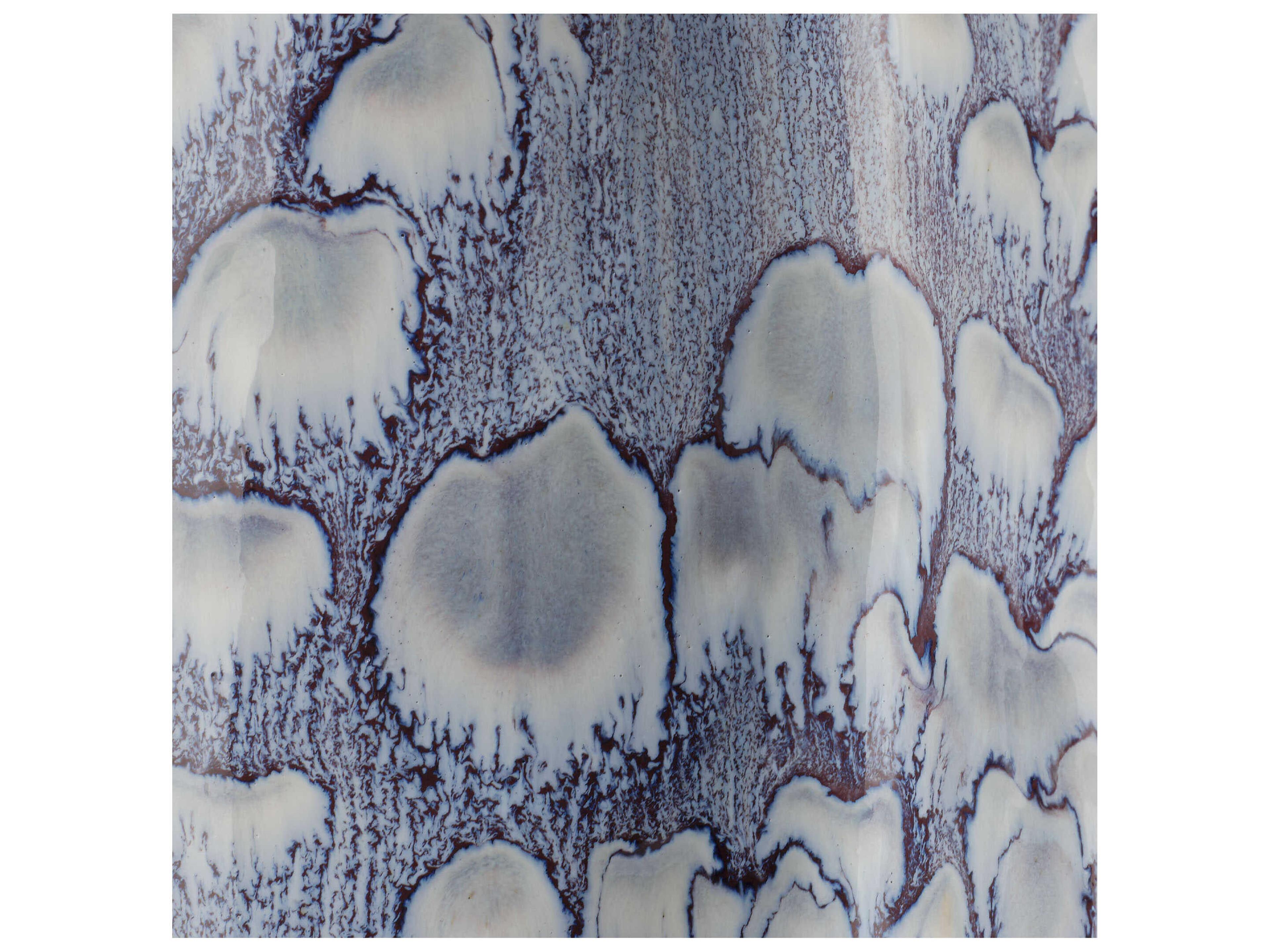 Jamie Young Flurry Blue Oval White Linen Rolled Edge Buffet Lamp