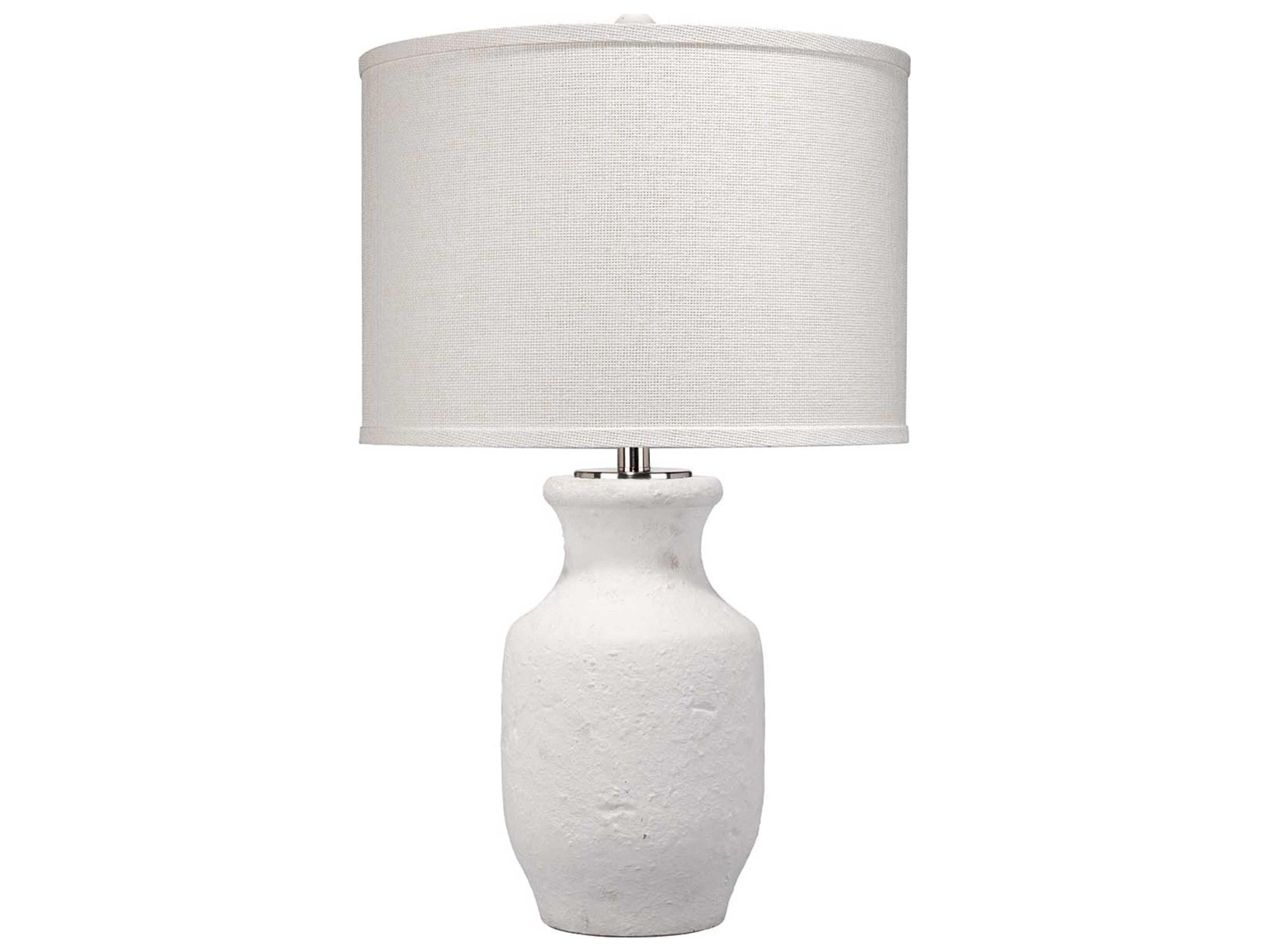 Textured Matte White Buffet Lamp