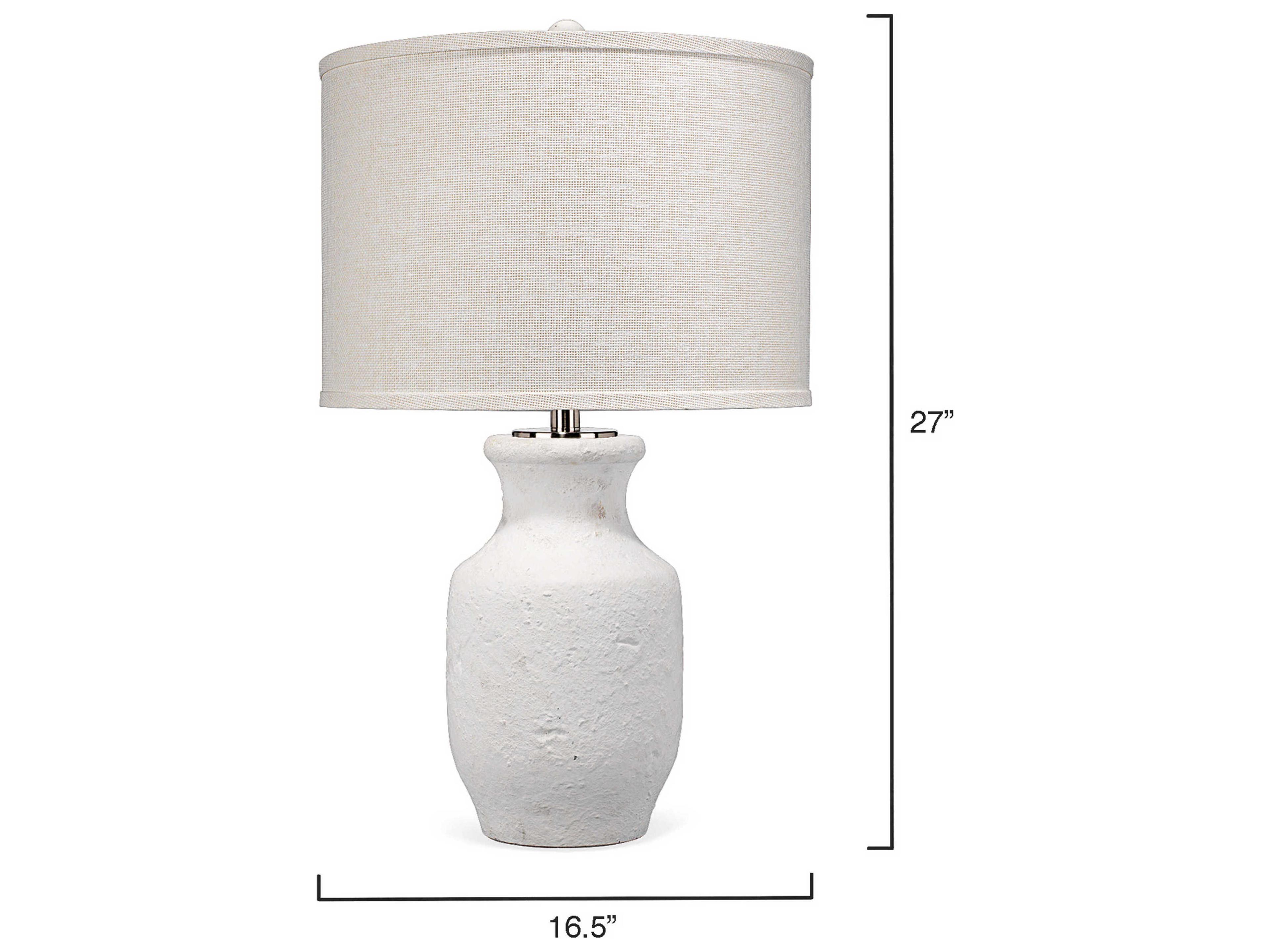 Jamie Young Textured Matte White Buffet Lamp