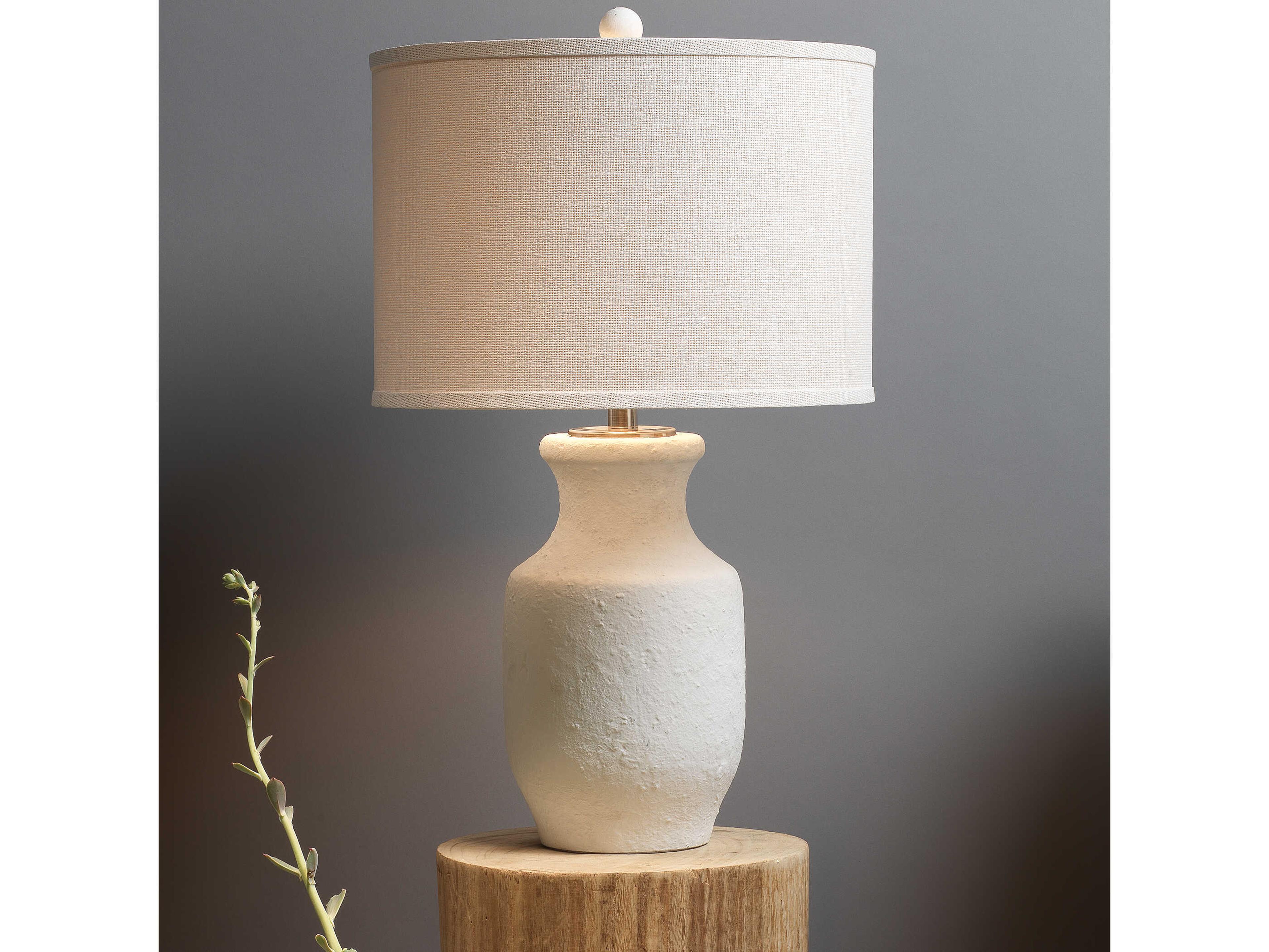 Jamie Young Textured Matte White Buffet Lamp