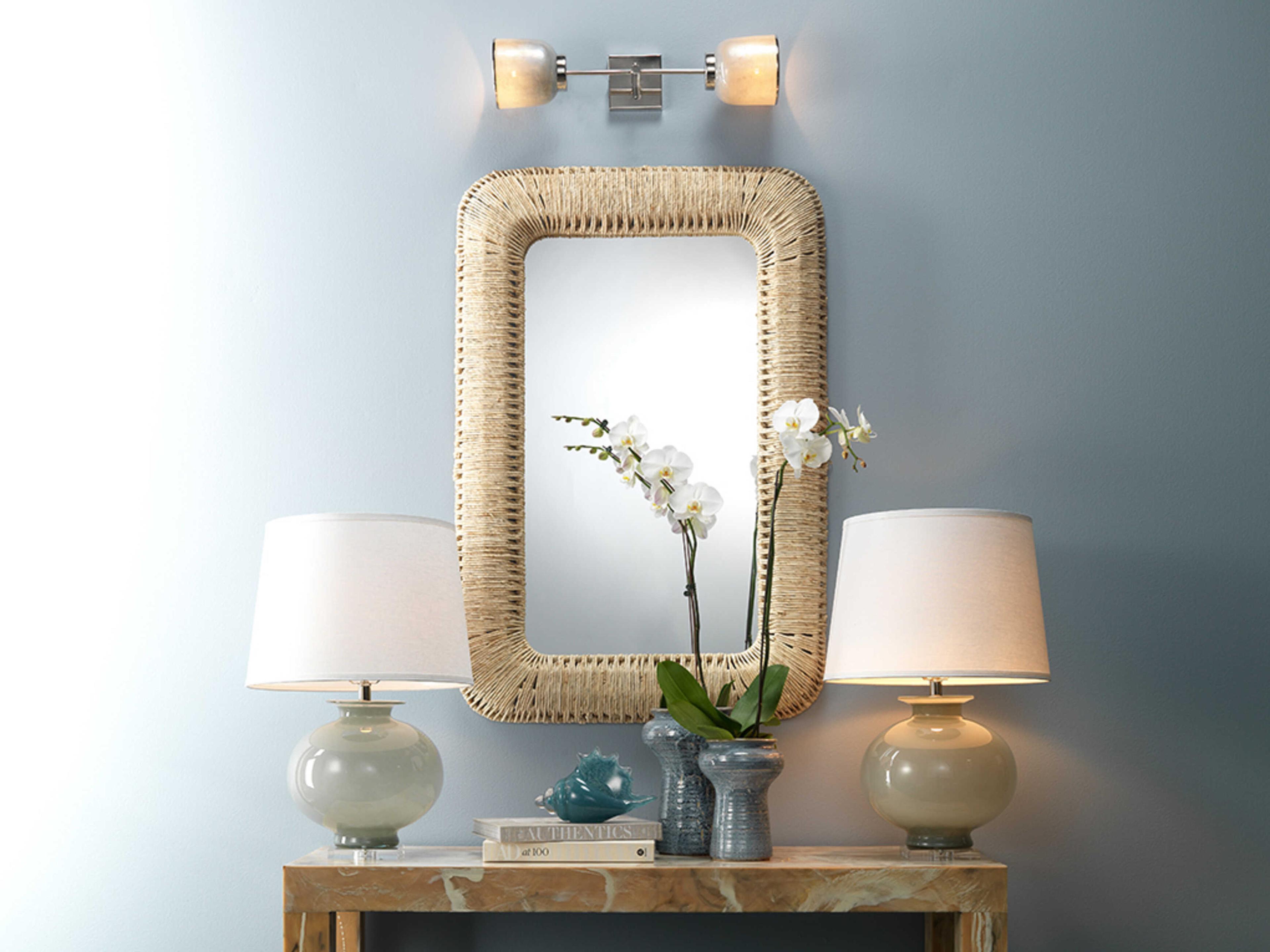 Jamie Young Heirloom Cornflower Blue Glass Buffet Lamp