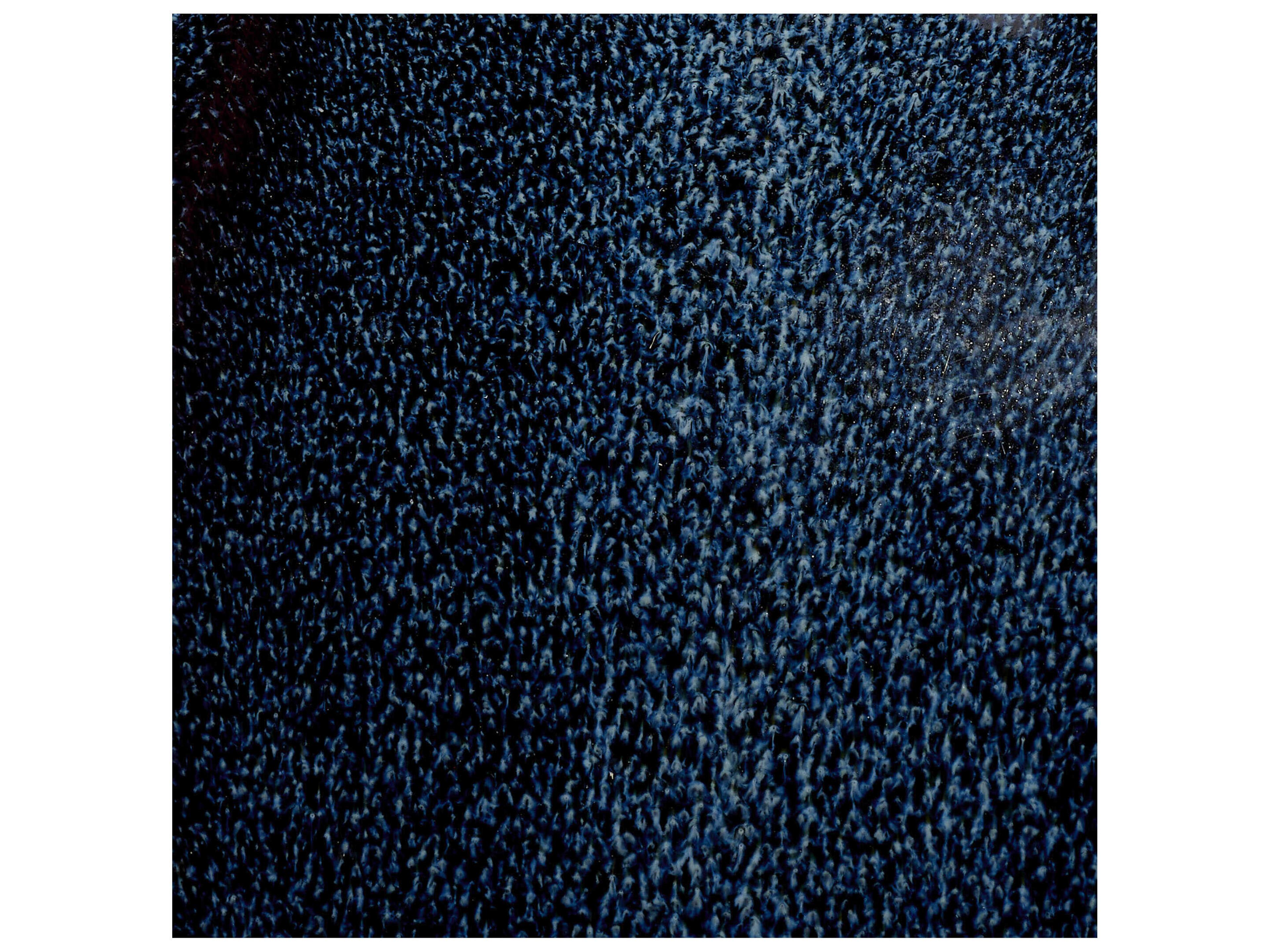 Jamie Young Hershey Reactive Deep Blue Glaze Open Cone Cotton With Trim Edge Table Lamp