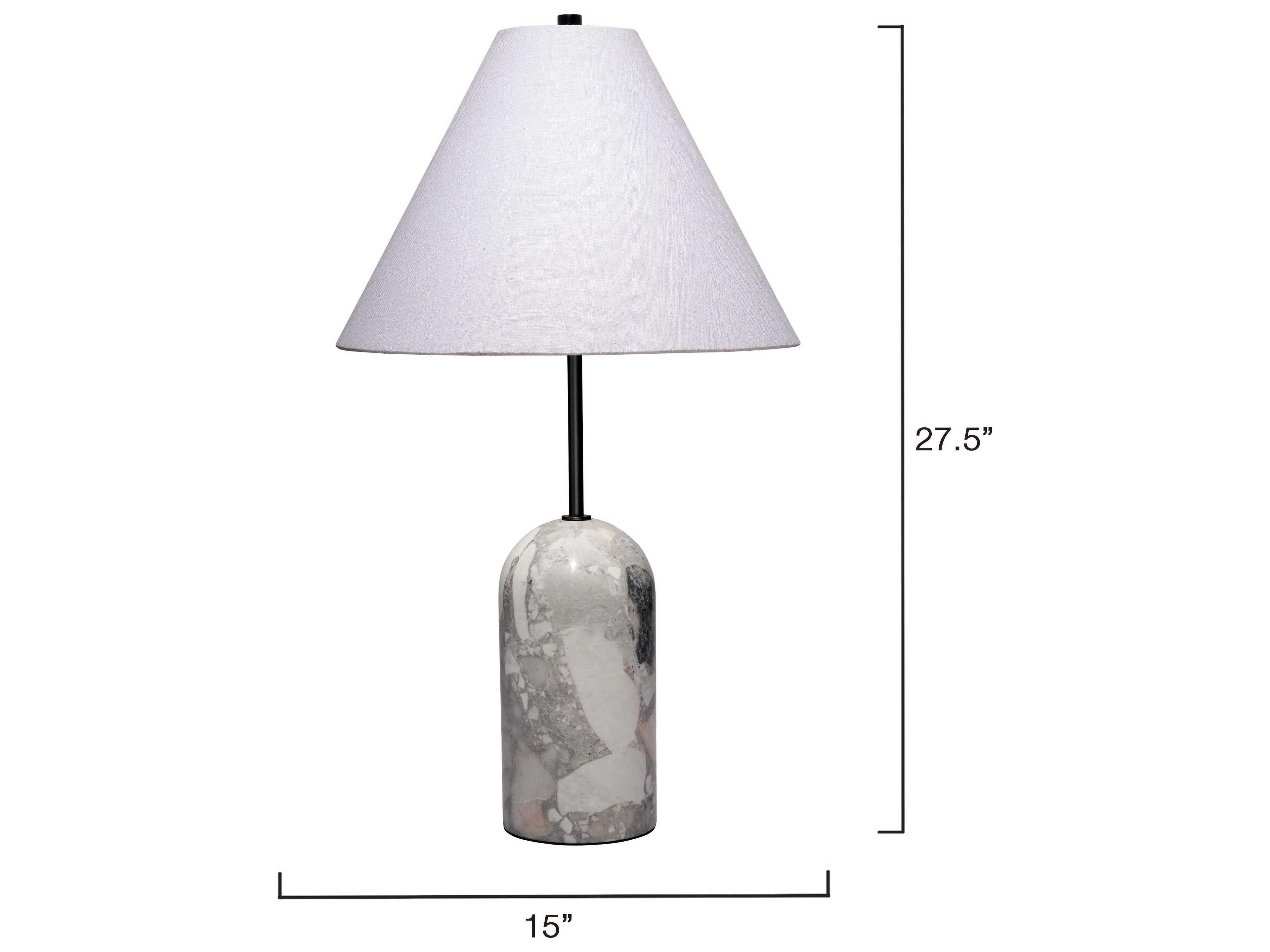 Jamie Young Holt Grey White Linen Buffet Lamp