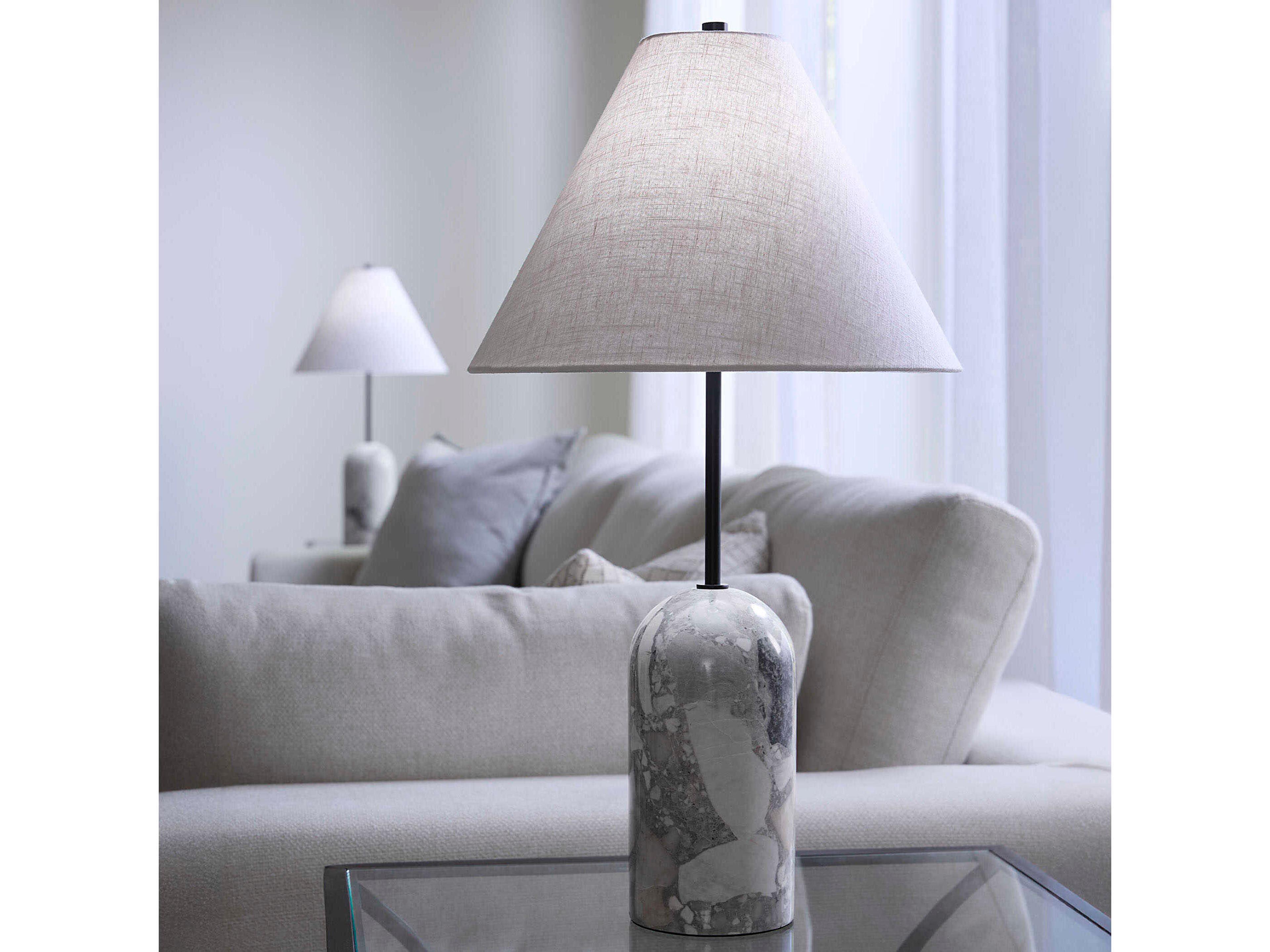 Jamie Young Holt Grey White Linen Buffet Lamp