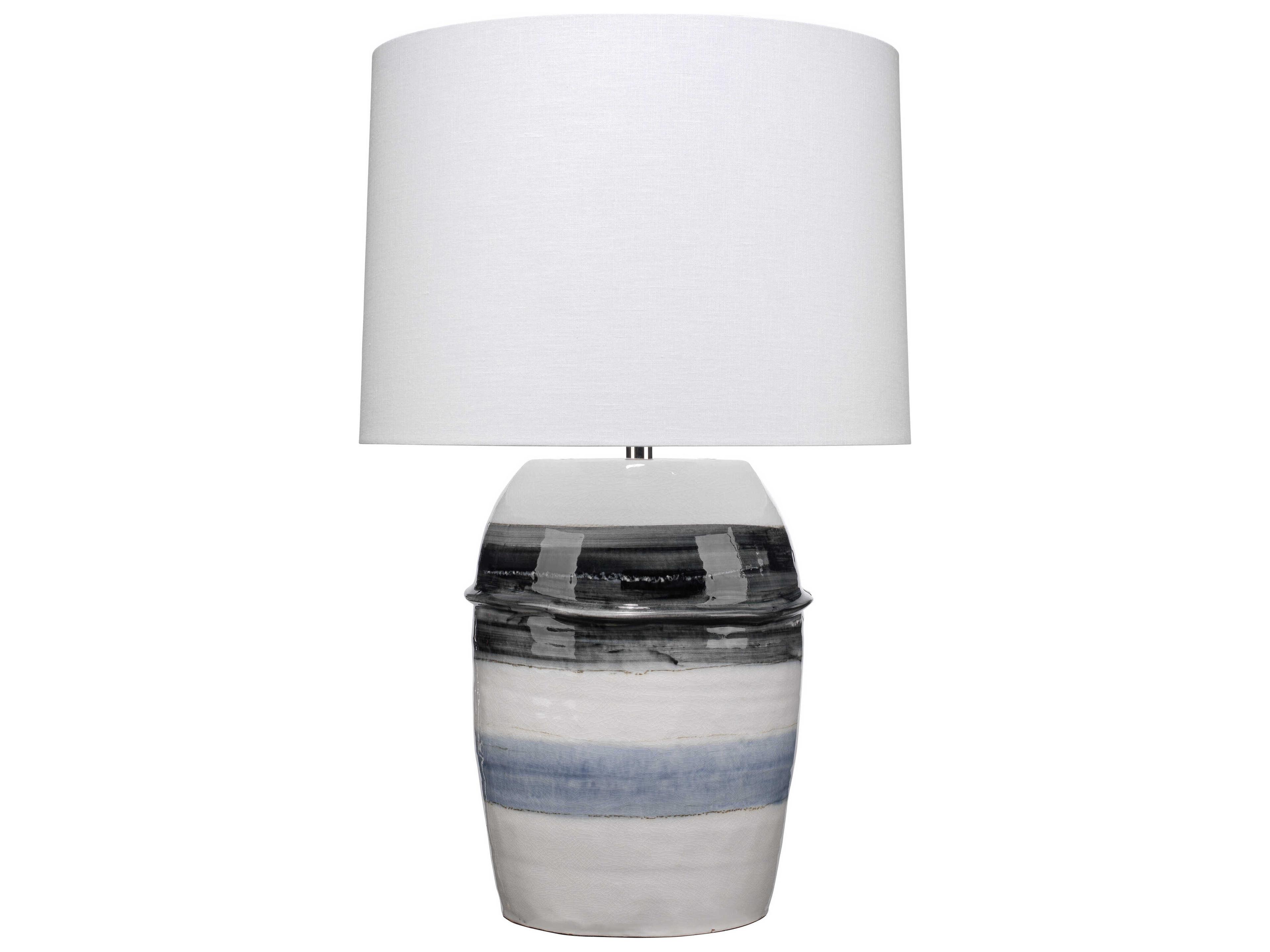 Jamie Young Horizon Grey Black White Ceramic Buffet Lamp