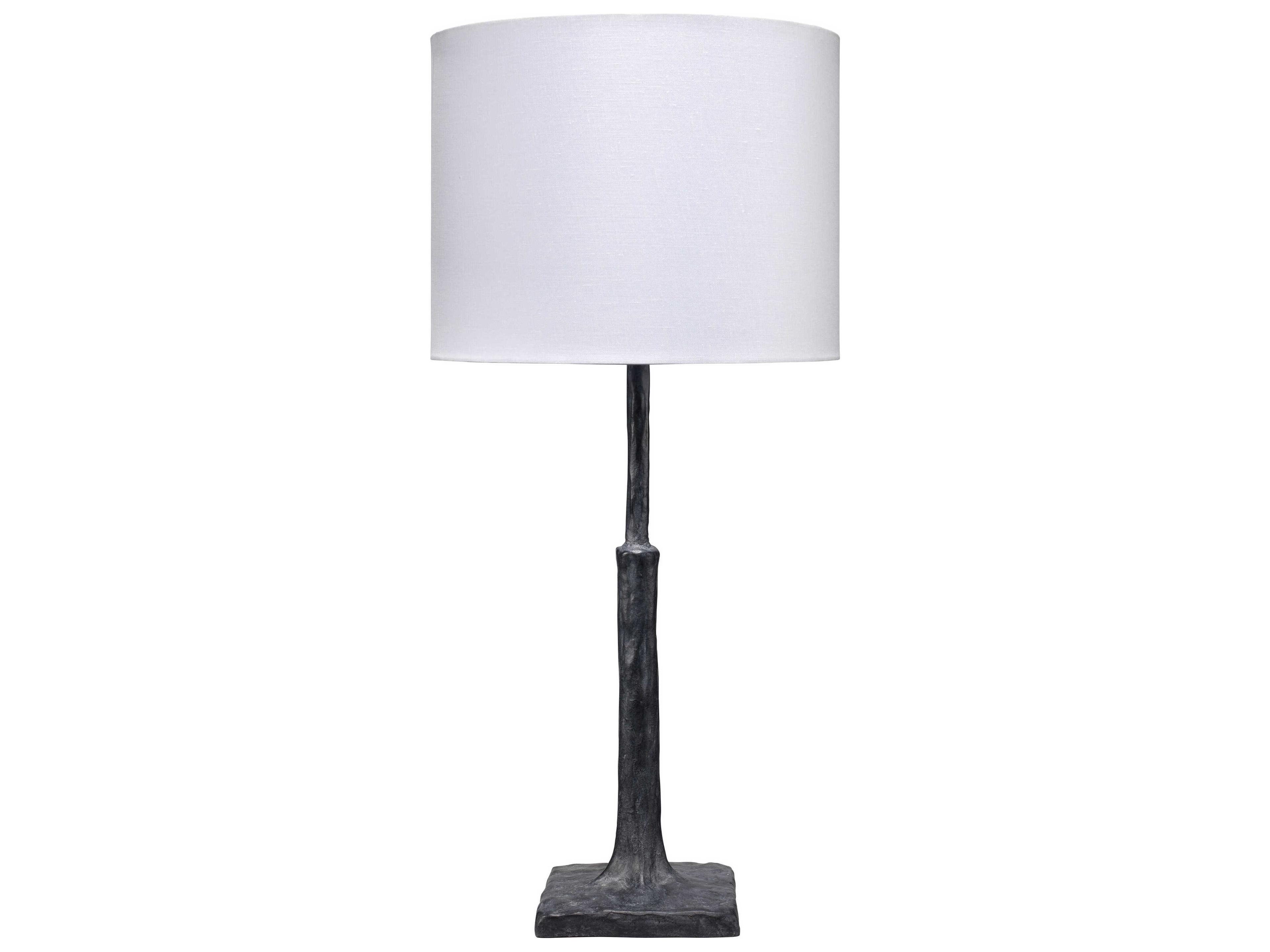 Jamie Young Humble Black Linen White Drum Buffet Lamp