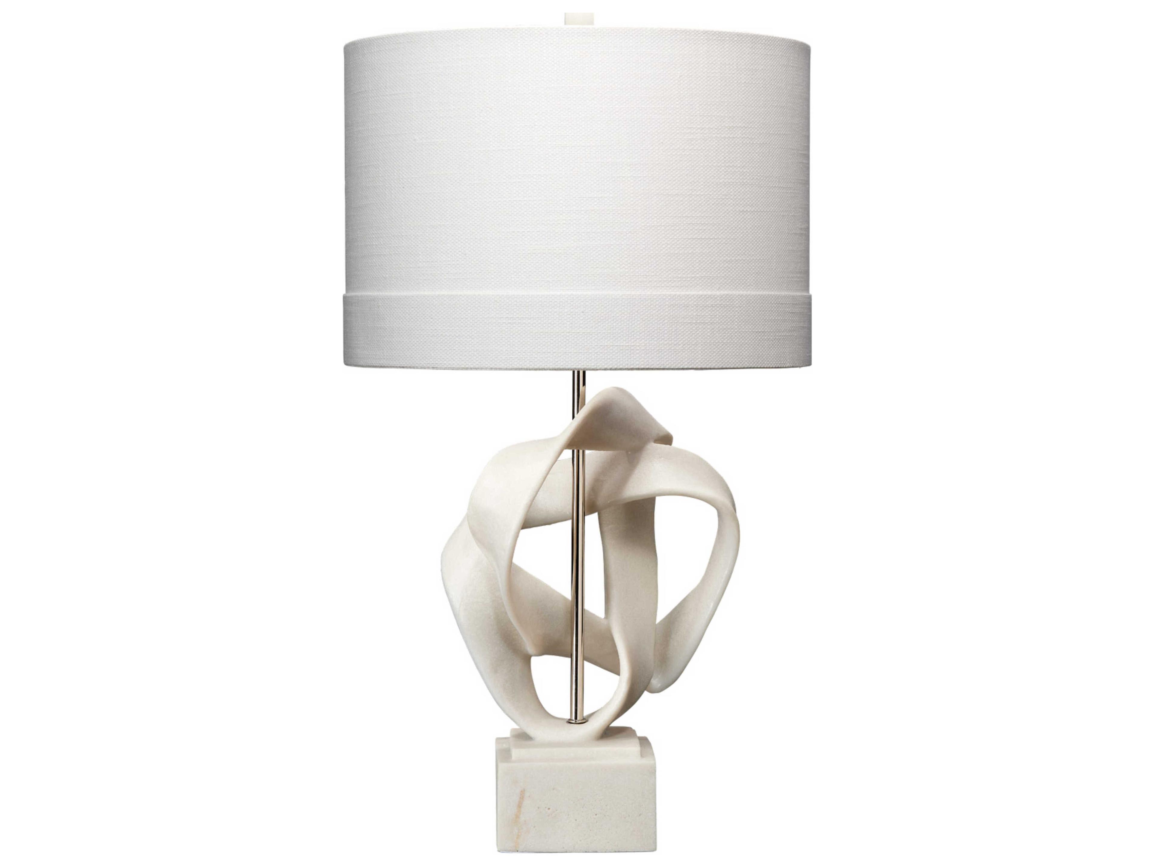 Jamie Young Intertwined White Polyresin Glass Buffet Lamp