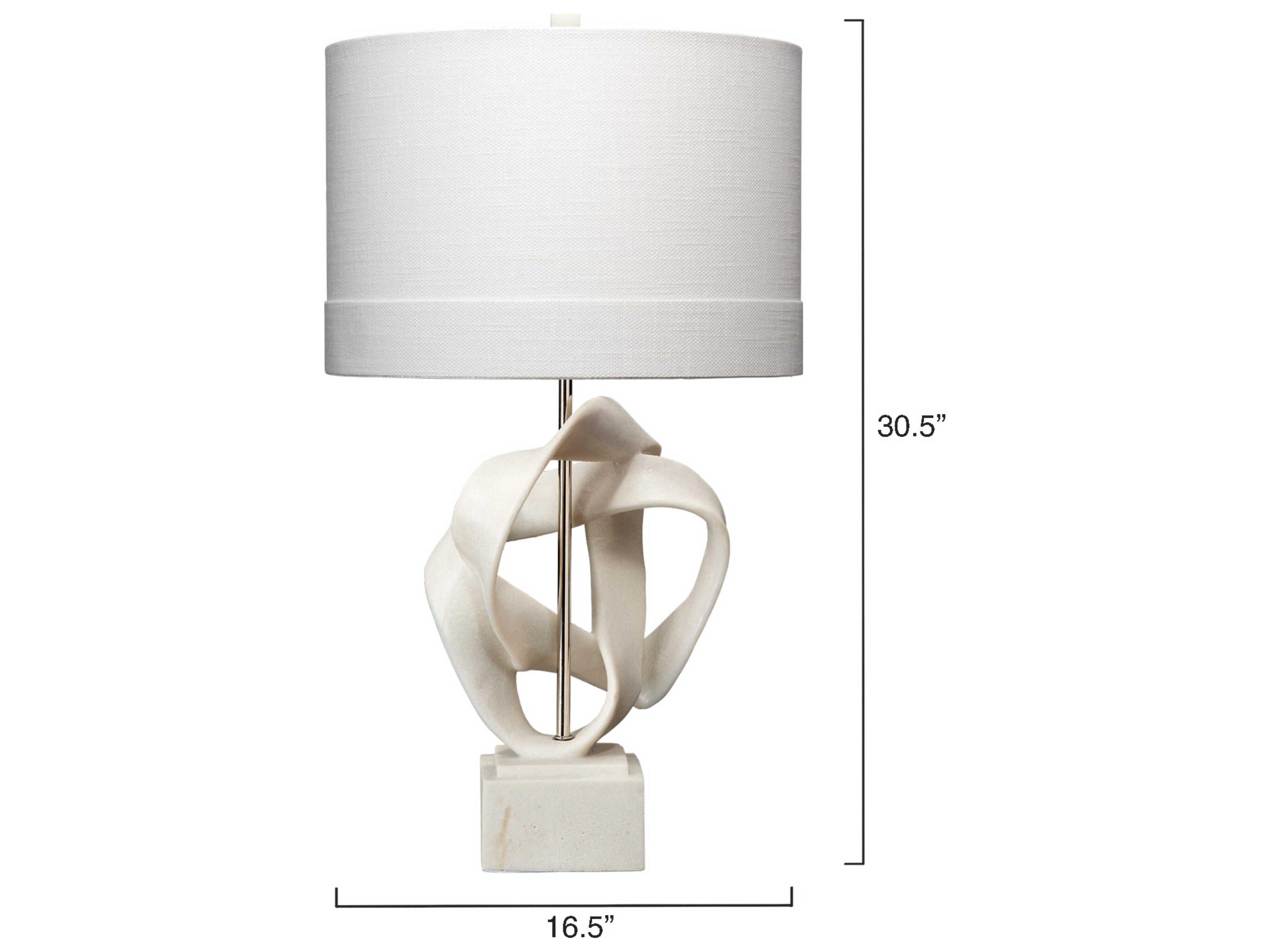 Jamie Young Intertwined White Polyresin Glass Buffet Lamp